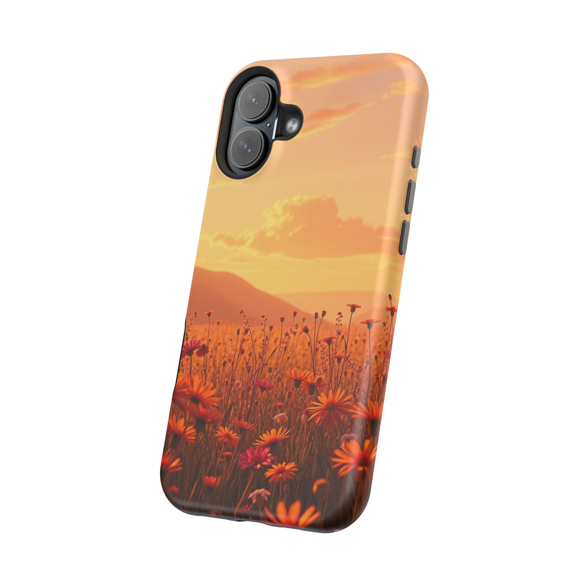 iPhone Sunset Amber And Peach Wildflower Field Soft iPhone Finish · iPhone Case
