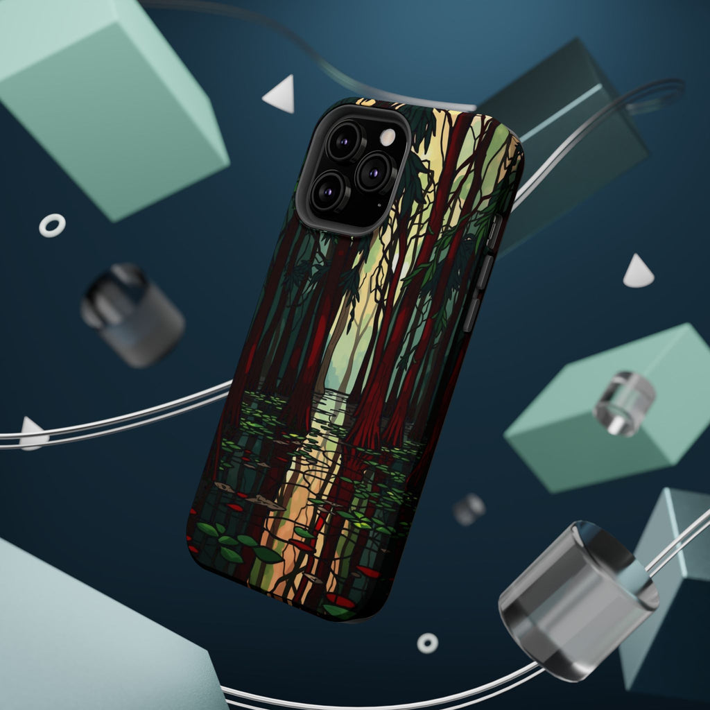 iPhone Black And Crimson Cypress Swamp Slim Everyday Designer Case · iPhone Case