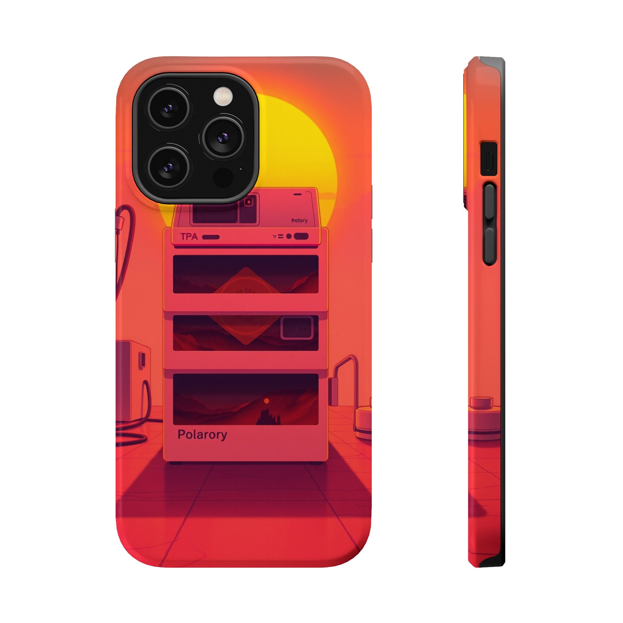 iPhone Polaroid Stack Memory Neon Cyberpunk Slim Everyday Designer Case · iPhone