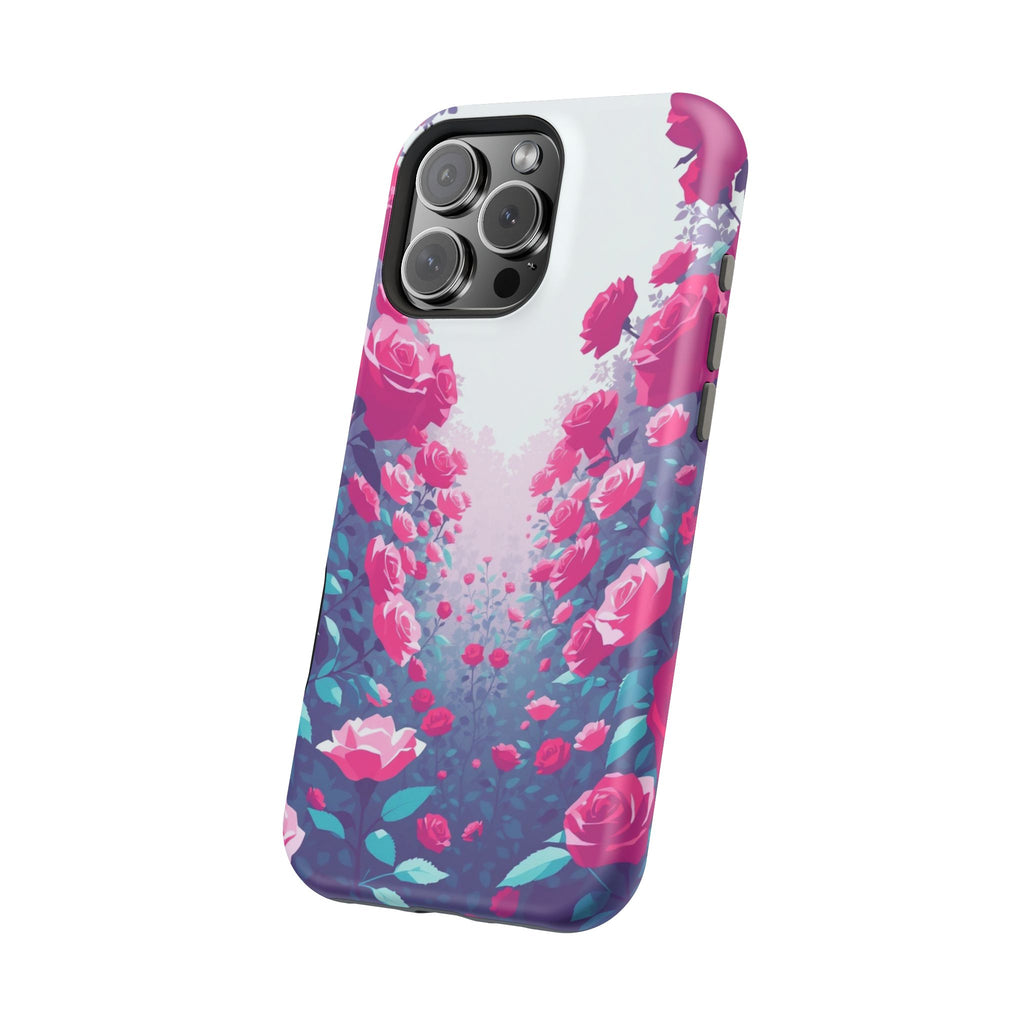 iPhone Cyan And Magenta Rose Garden Slim Everyday Designer Case · iPhone Case