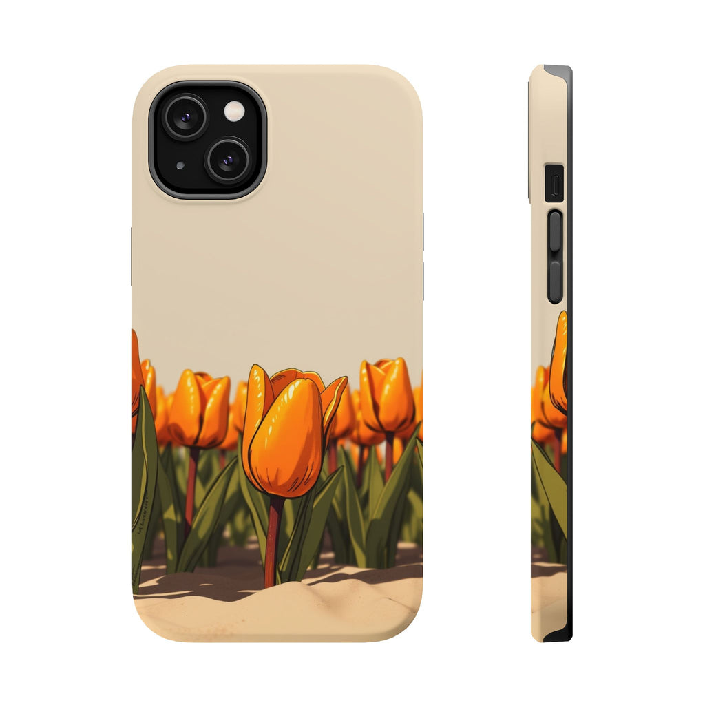 iPhone Burnt Orange And Sand Tulip Row Slim Everyday Designer Case · iPhone Case