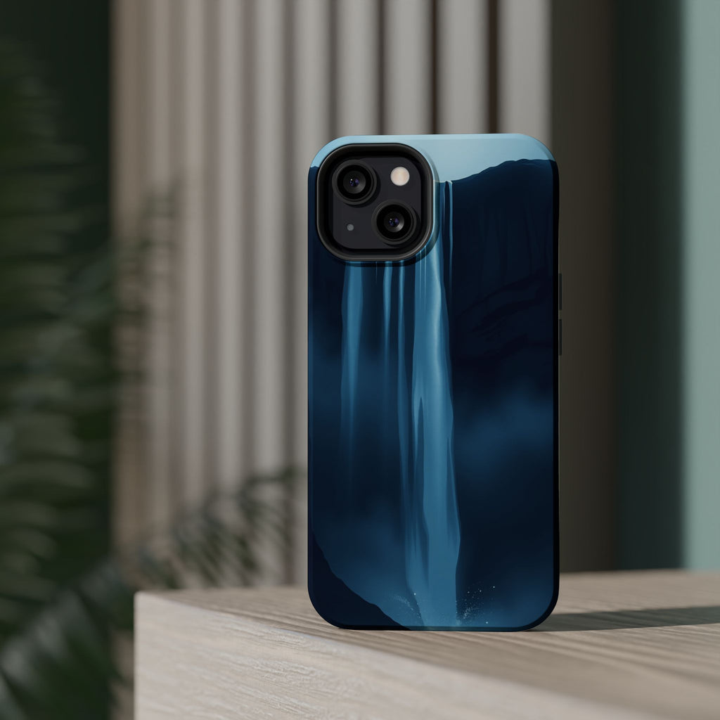 iPhone Midnight Blue And Silver Waterfall Mist Soft iPhone Finish · iPhone Case