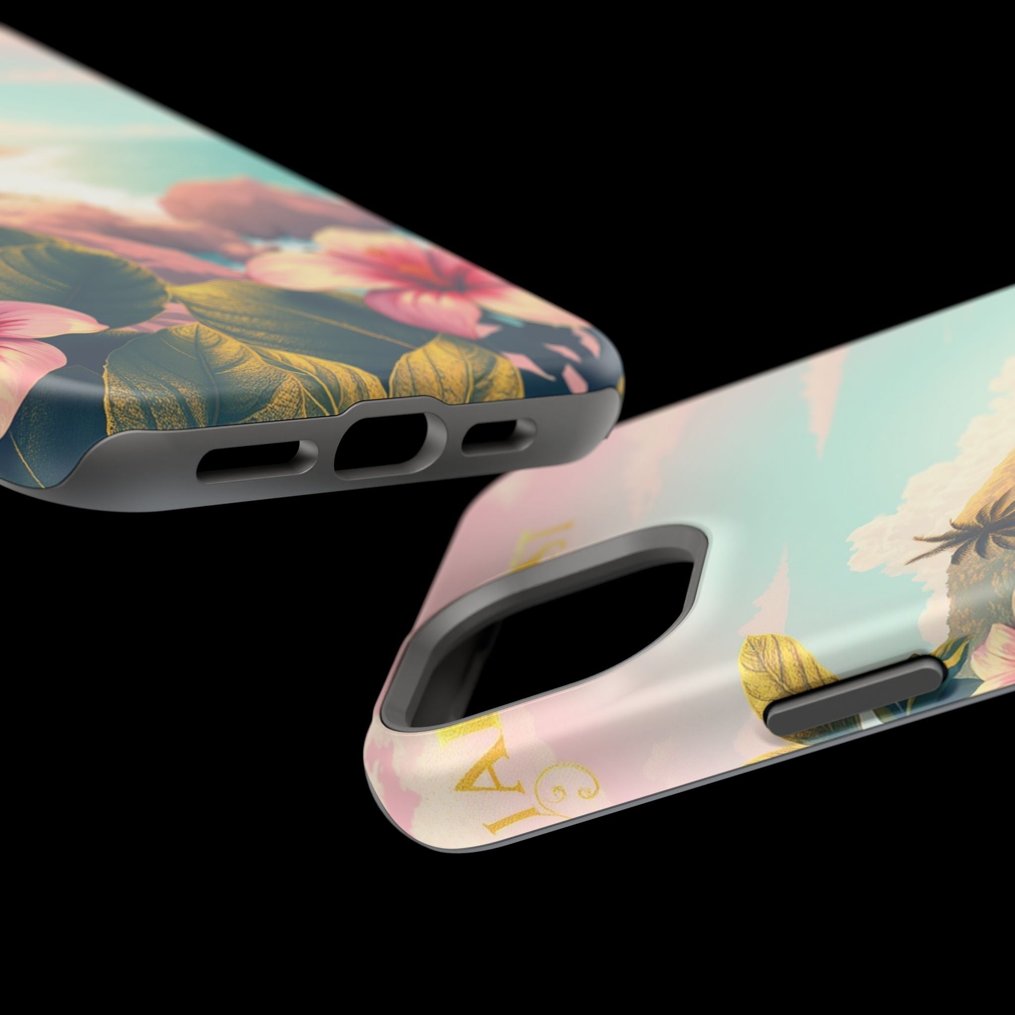 iPhone Mint And Blush Hibiscus Coast Slim Everyday iPhone 14 Designer · iPhone C