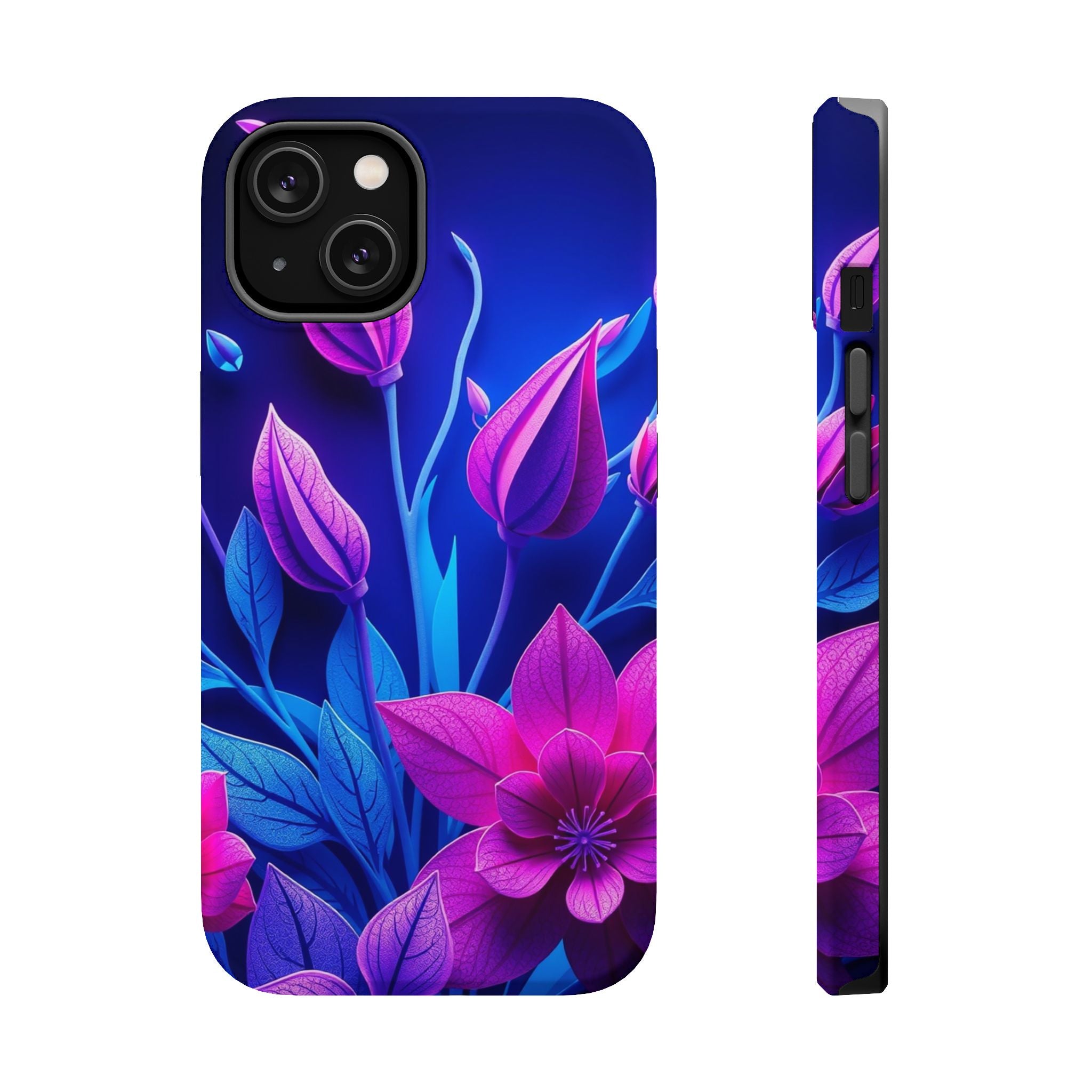 iPhone Neon Floral Paper Cut Art Bold Modern Everyday Snap Case · iPhone Case