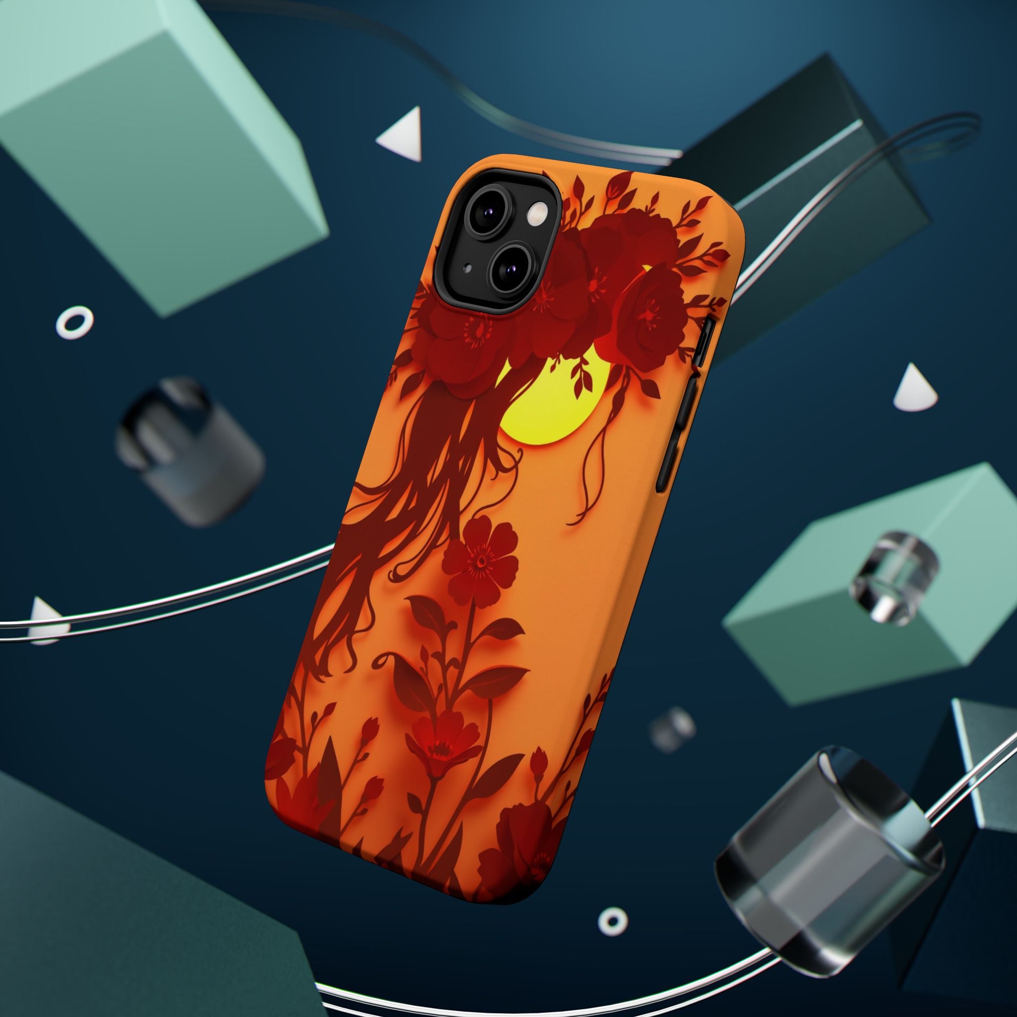 iPhone Sunset Amber And Peach Floral Crown Slim iPhone Everyday · iPhone Case