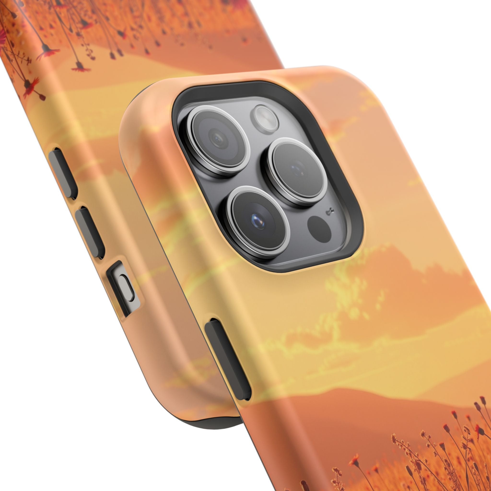 iPhone Sunset Amber And Peach Wildflower Field Soft iPhone Finish · iPhone Case