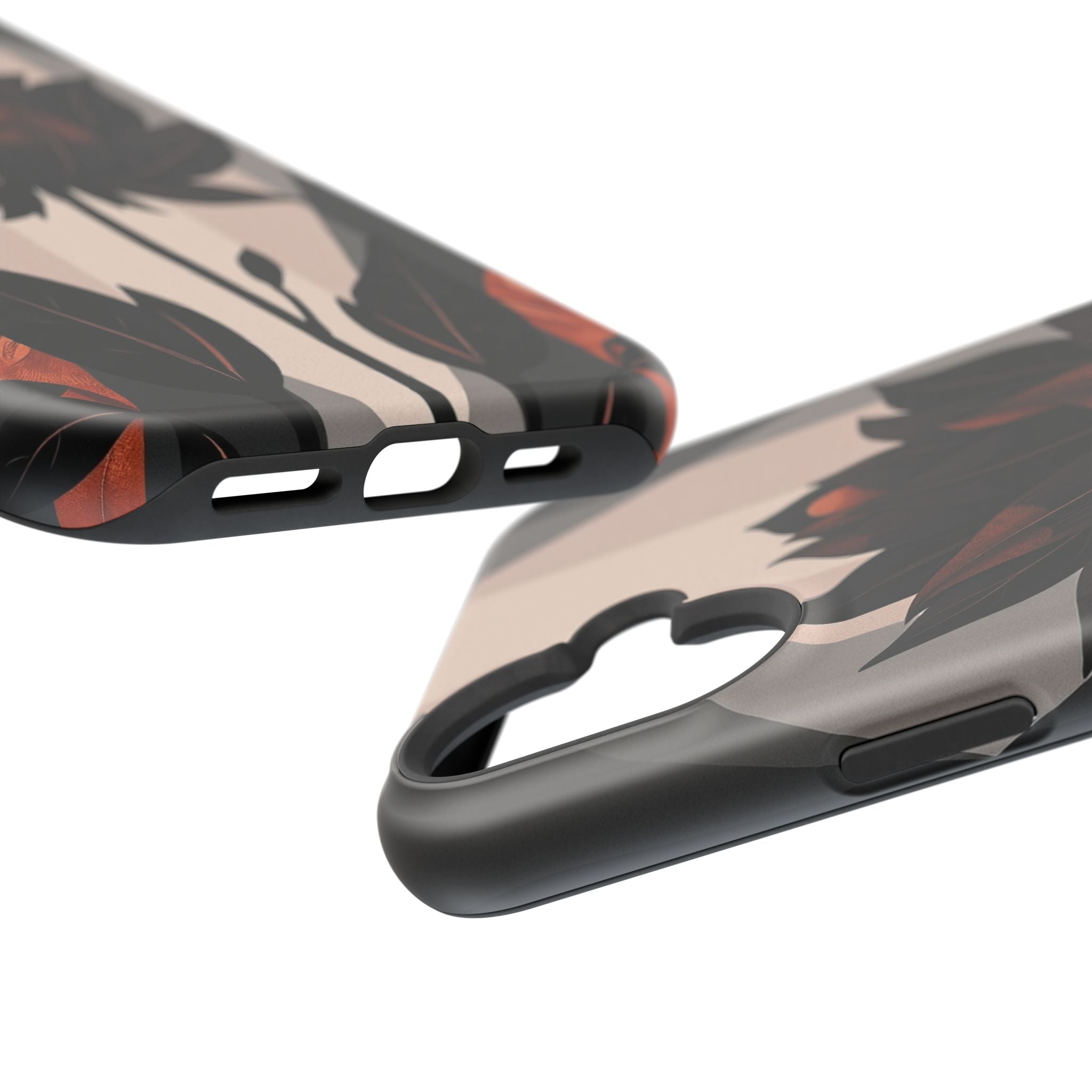 iPhone Charcoal And Copper Floral Silhouette Slim iPhone Everyday · iPhone Case