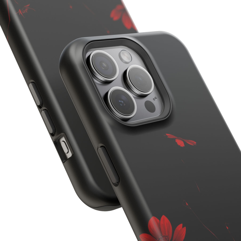iPhone Black And Crimson Desert Flower Slim Everyday Designer Case · iPhone Case