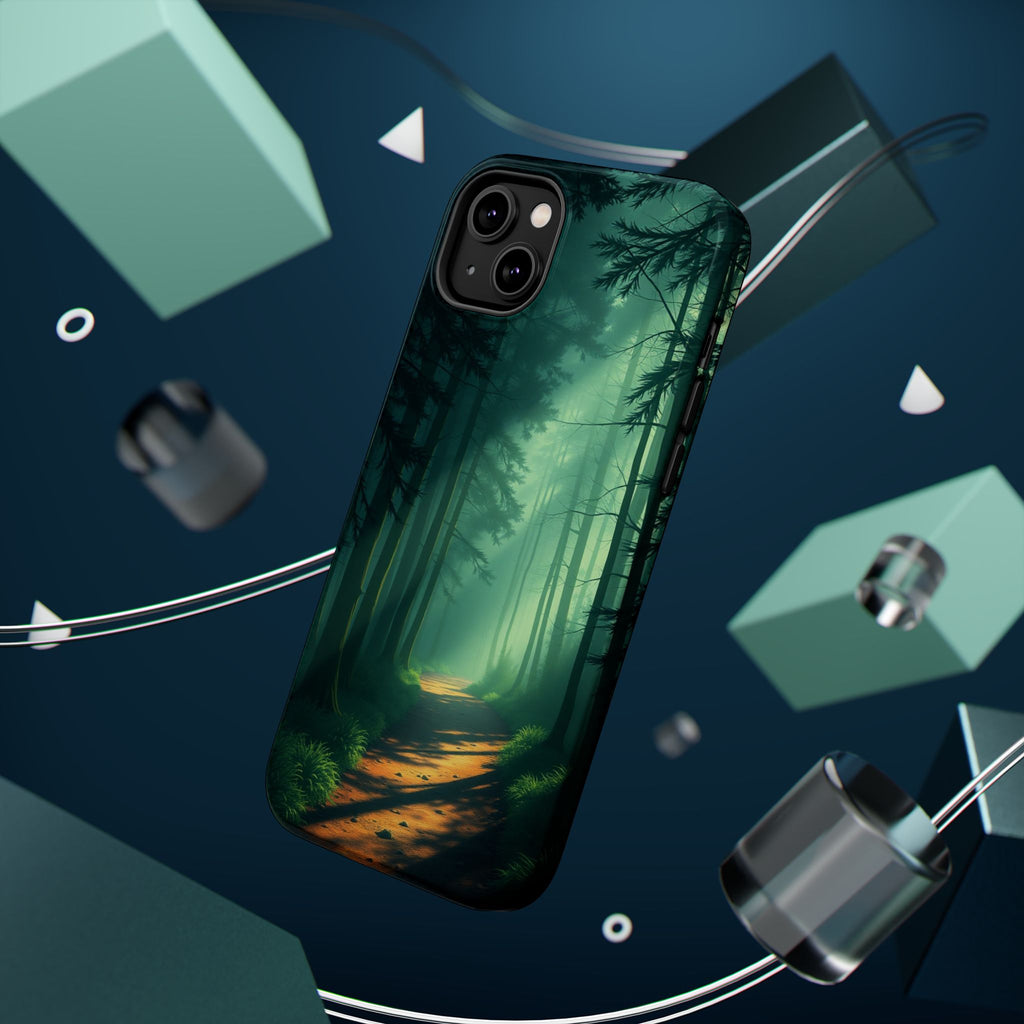 iPhone Emerald Green And Gold Misty Forest Path Soft iPhone Finish · iPhone Case