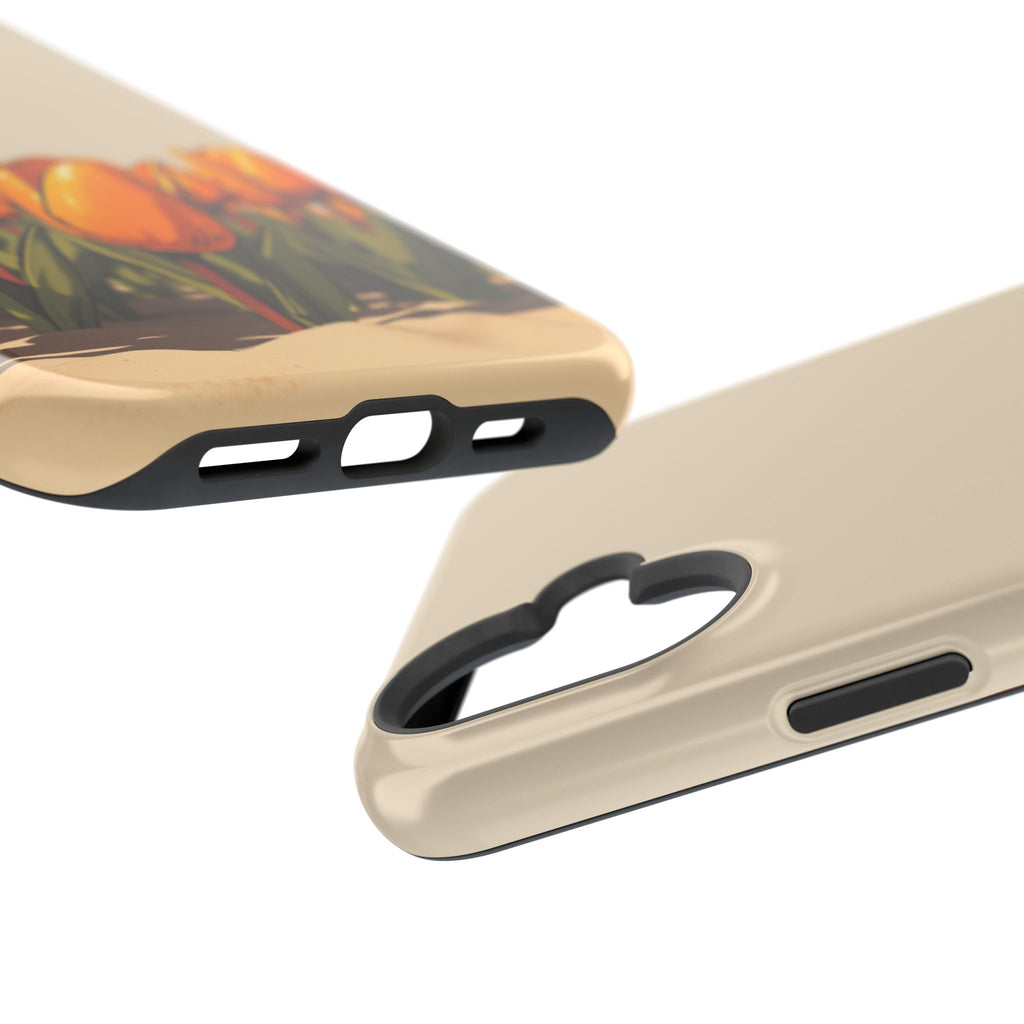 iPhone Burnt Orange And Sand Tulip Row Slim Everyday Designer Case · iPhone Case