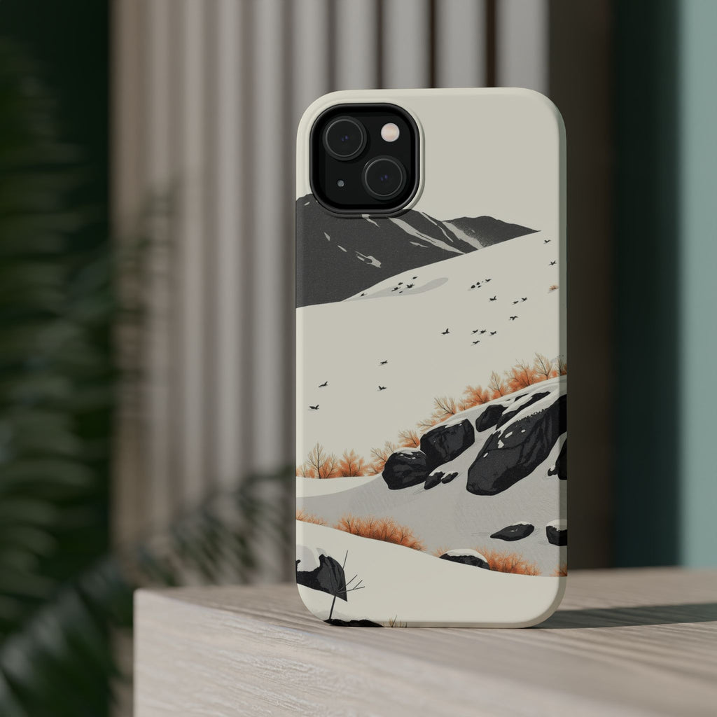iPhone Snow Field Risograph Print Bold Modern Everyday Snap Case · iPhone Case