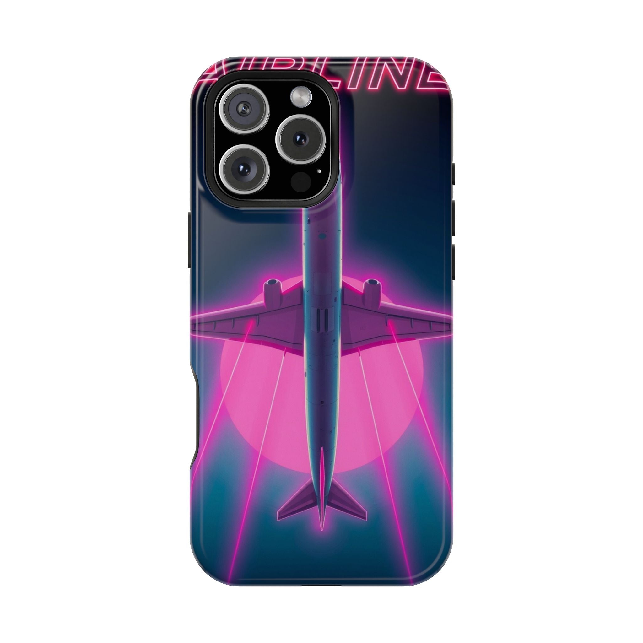iPhone Cyan And Magenta Retro Airline Poster Slim Everyday Designer Case · iPhon