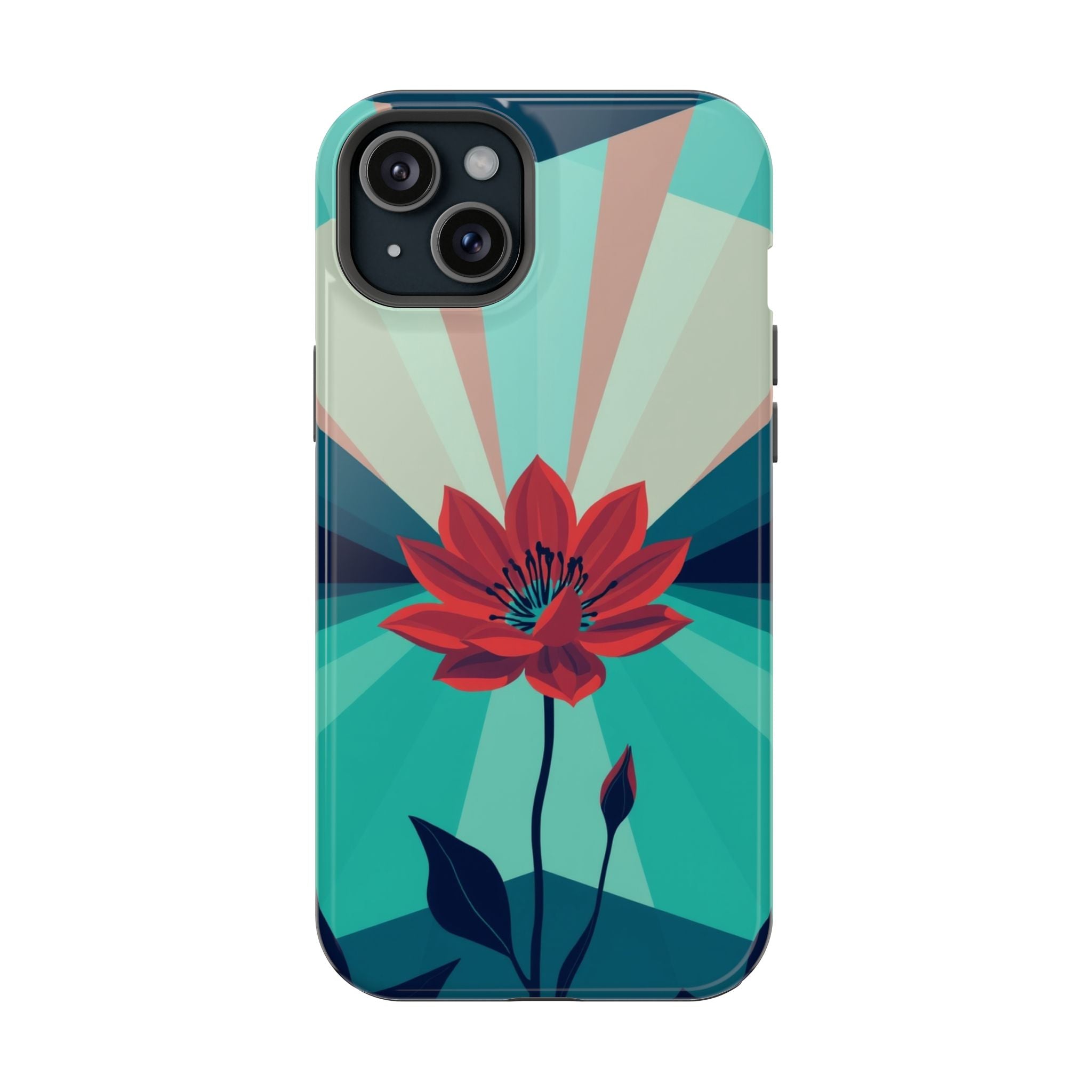 iPhone Teal And Coral Night Bloomer Slim Everyday Designer Case · iPhone Case