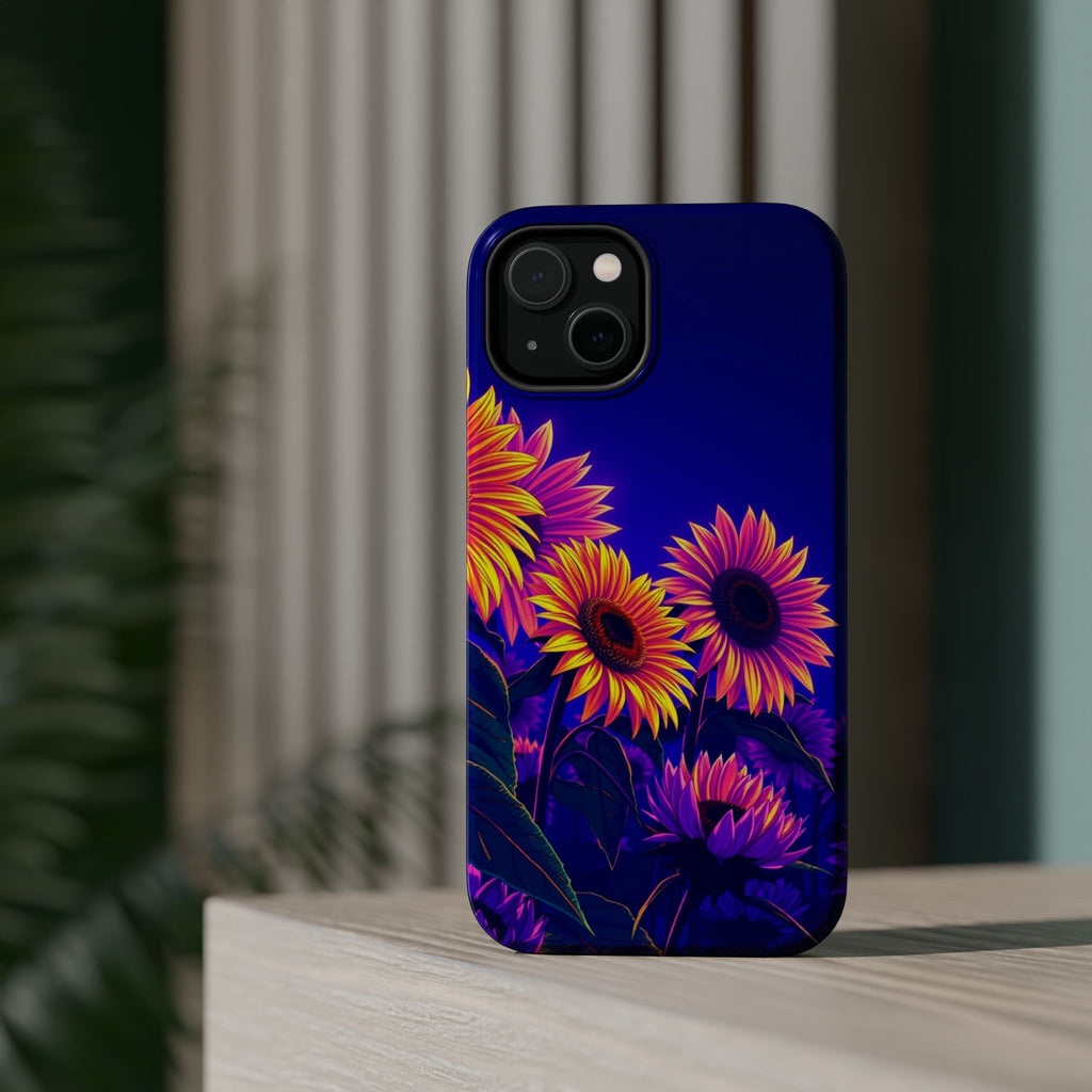 iPhone Indigo And Violet Sunflower Pop Slim Everyday Designer Case · iPhone Case