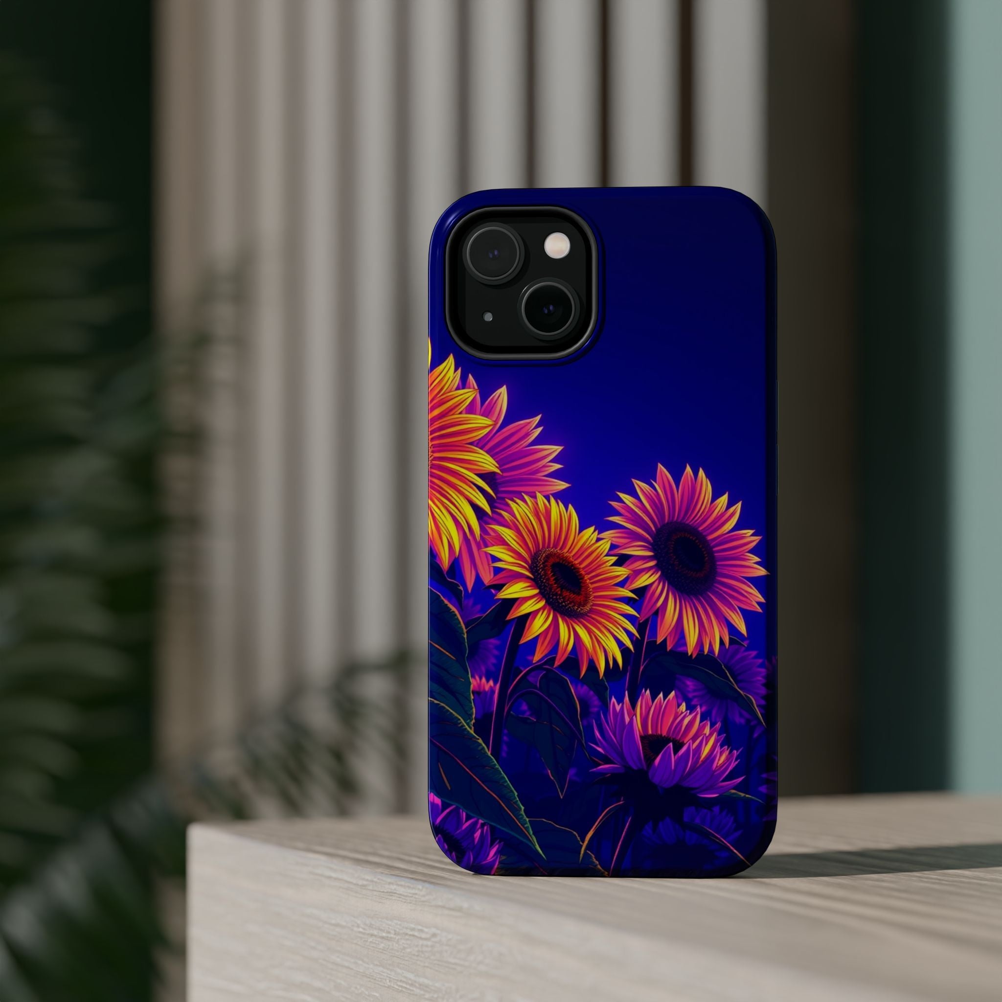 iPhone Indigo And Violet Sunflower Pop Slim Everyday Designer Case · iPhone Case