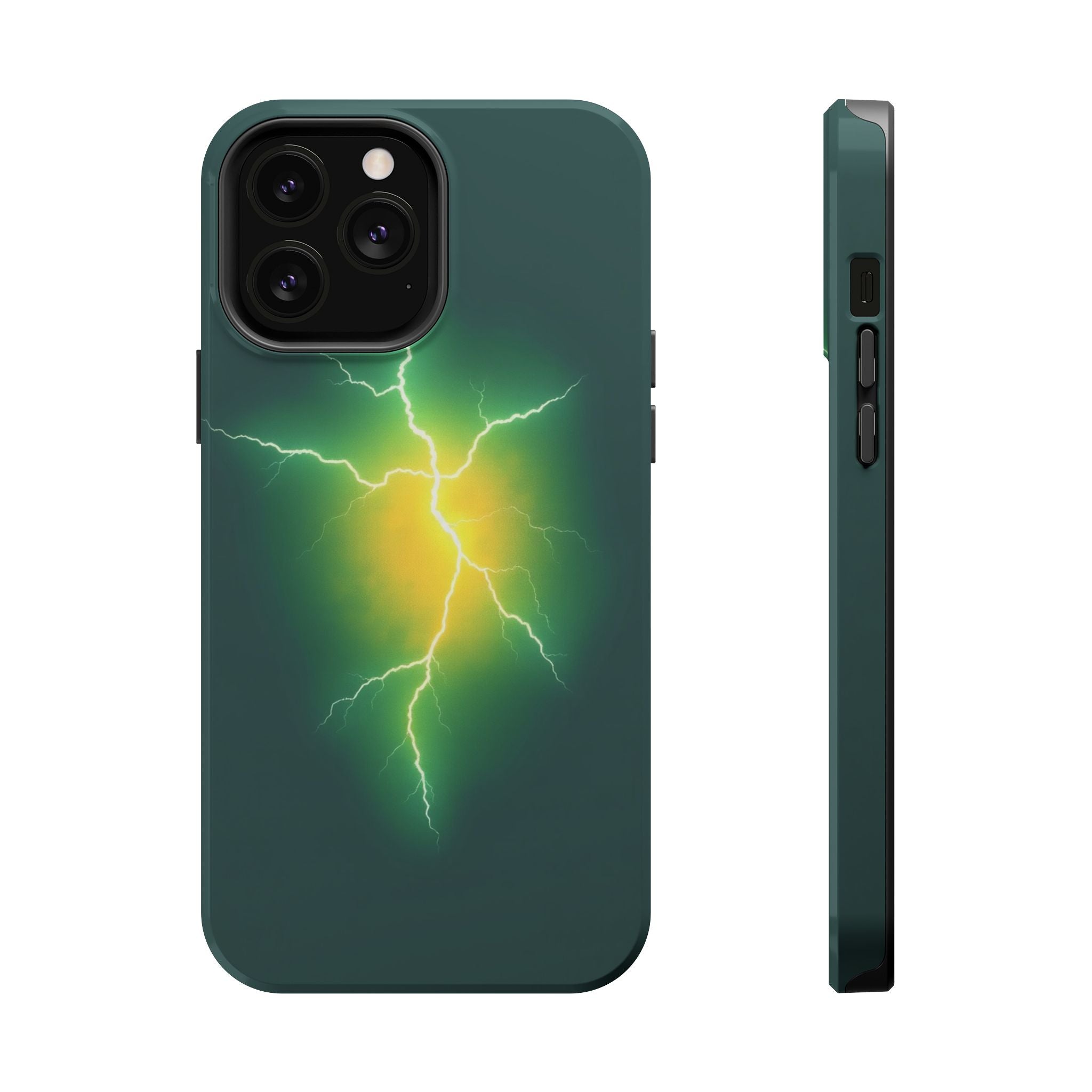 iPhone Emerald Green And Gold Prairie Lightning Soft iPhone Finish · iPhone Case