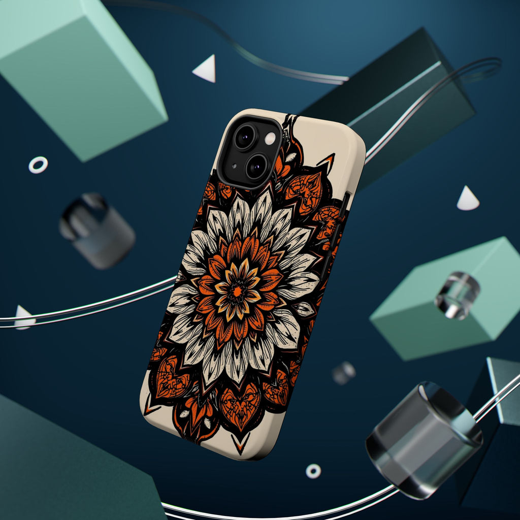 iPhone Burnt Orange And Sand Floral Mandala Slim Snap Cas Carry Case · iPhone Ca