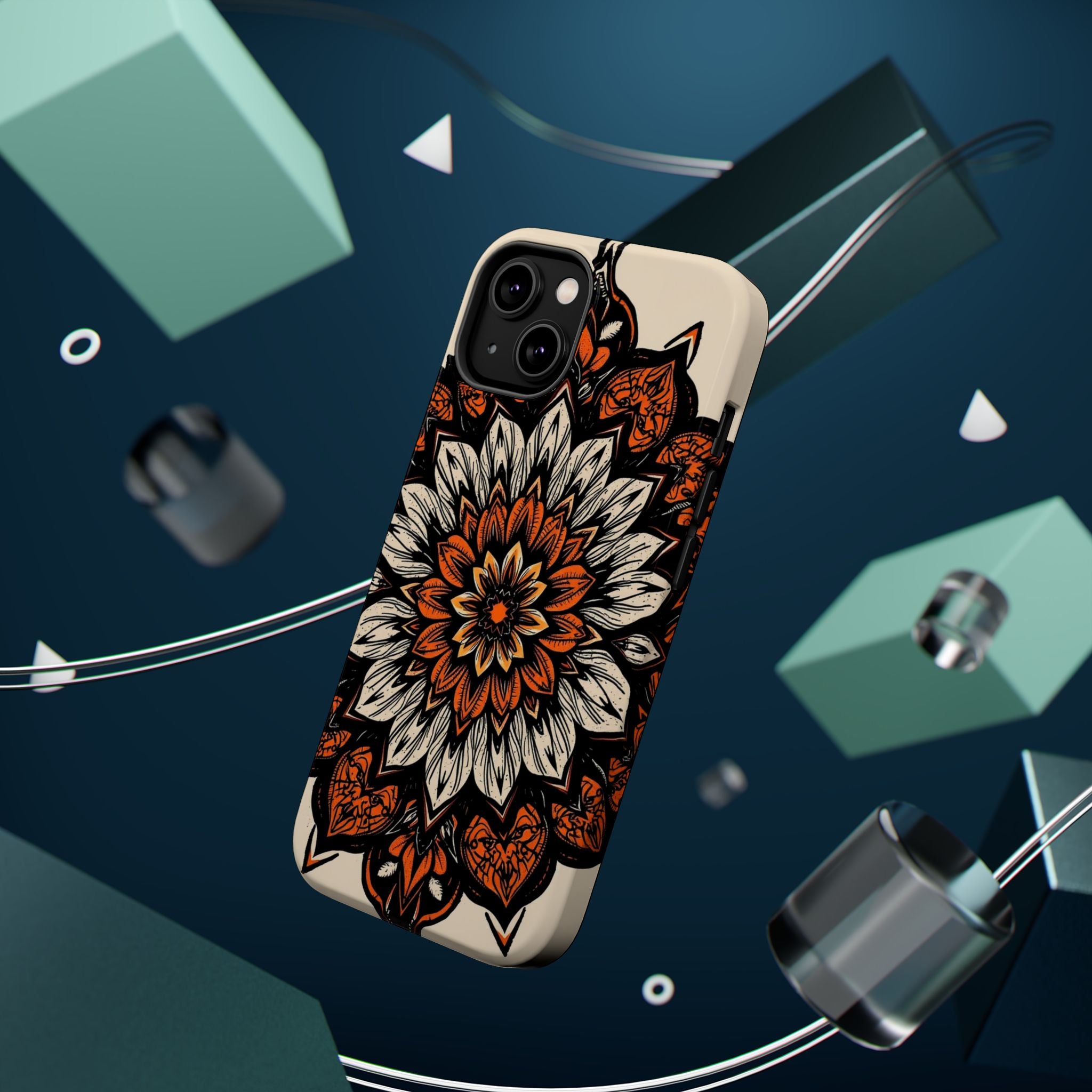iPhone Burnt Orange And Sand Floral Mandala Slim Snap Cas Carry Case · iPhone Ca