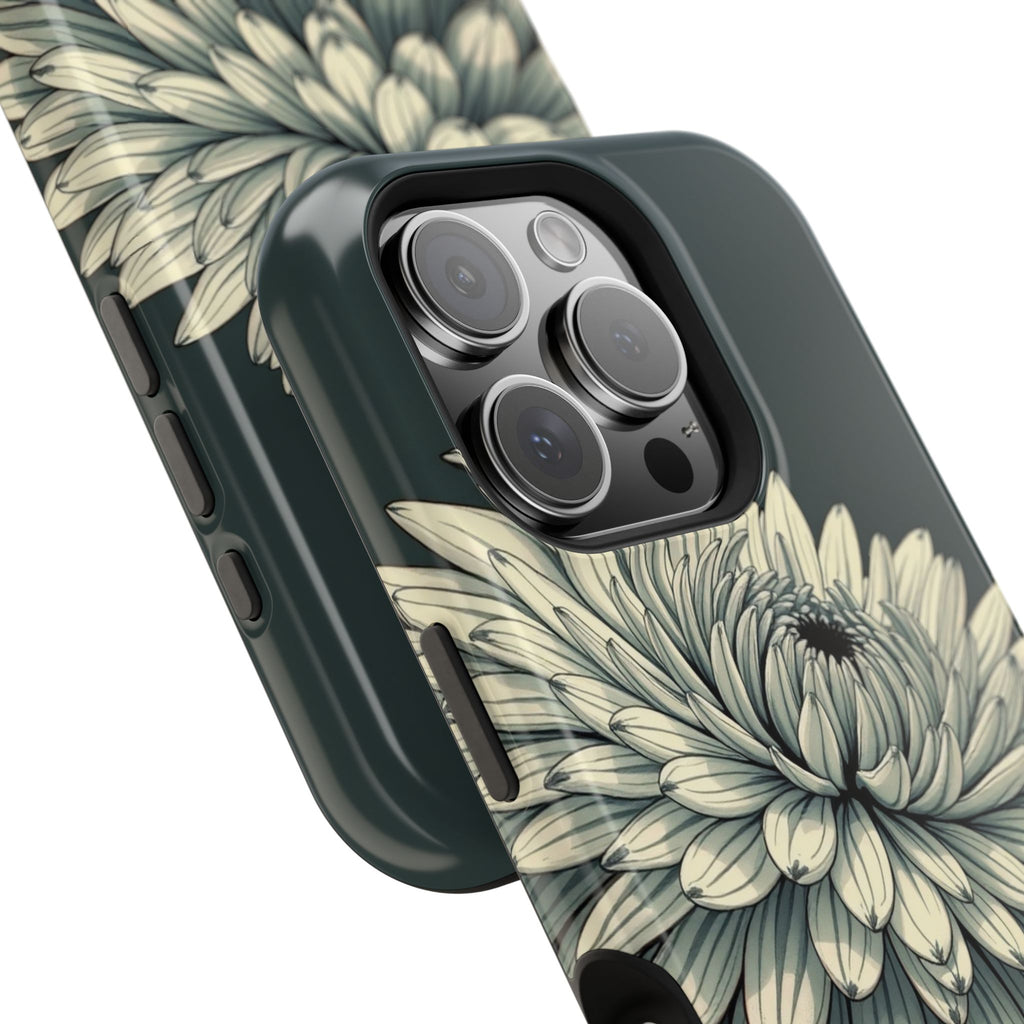 iPhone Chrysanthemum Classic Dark Gothic Ink Carry Case Slim Snap Case · iPhone