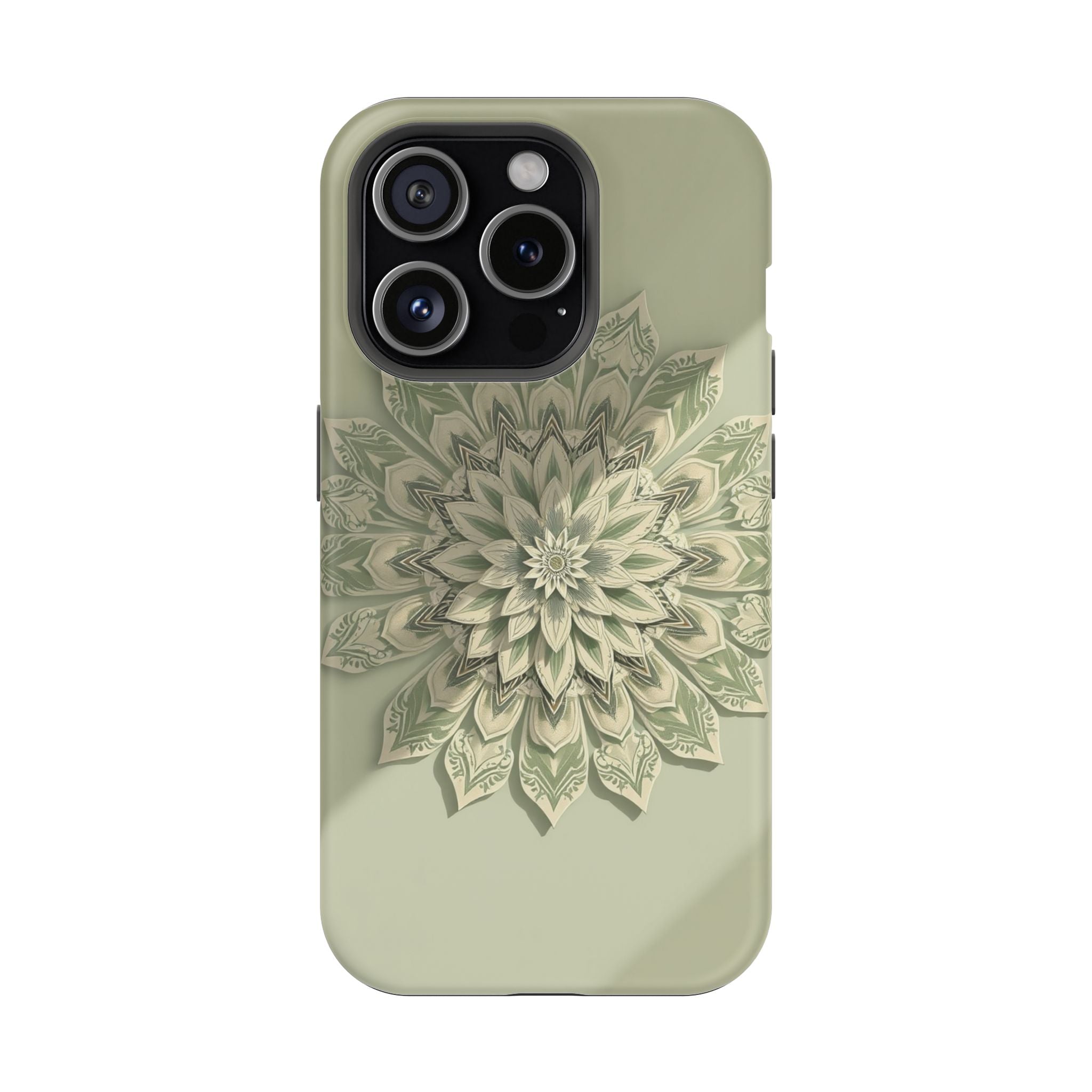 iPhone Sage And Ivory Floral Mandala Slim Everyday Designer Case · iPhone Case