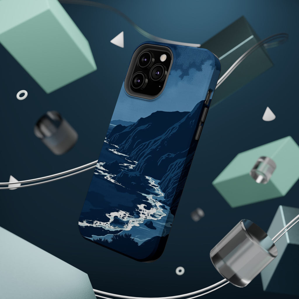 iPhone Midnight Blue And Silver Hibiscus Coast Carry Case Slim Snap Case · iPhon
