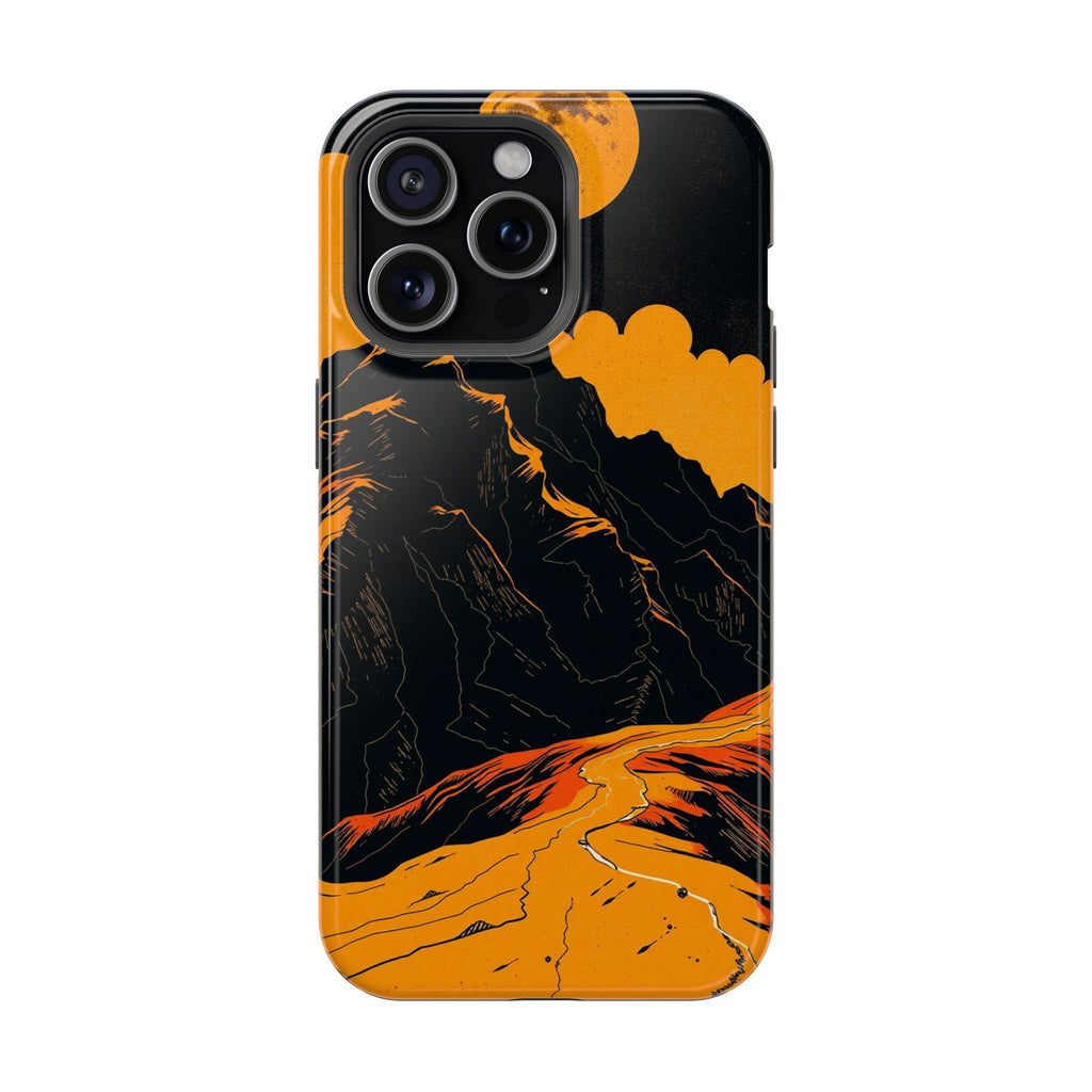 iPhone Mustard And Rust Topographic Lines Slim iPhone Everyday Designer · iPhone