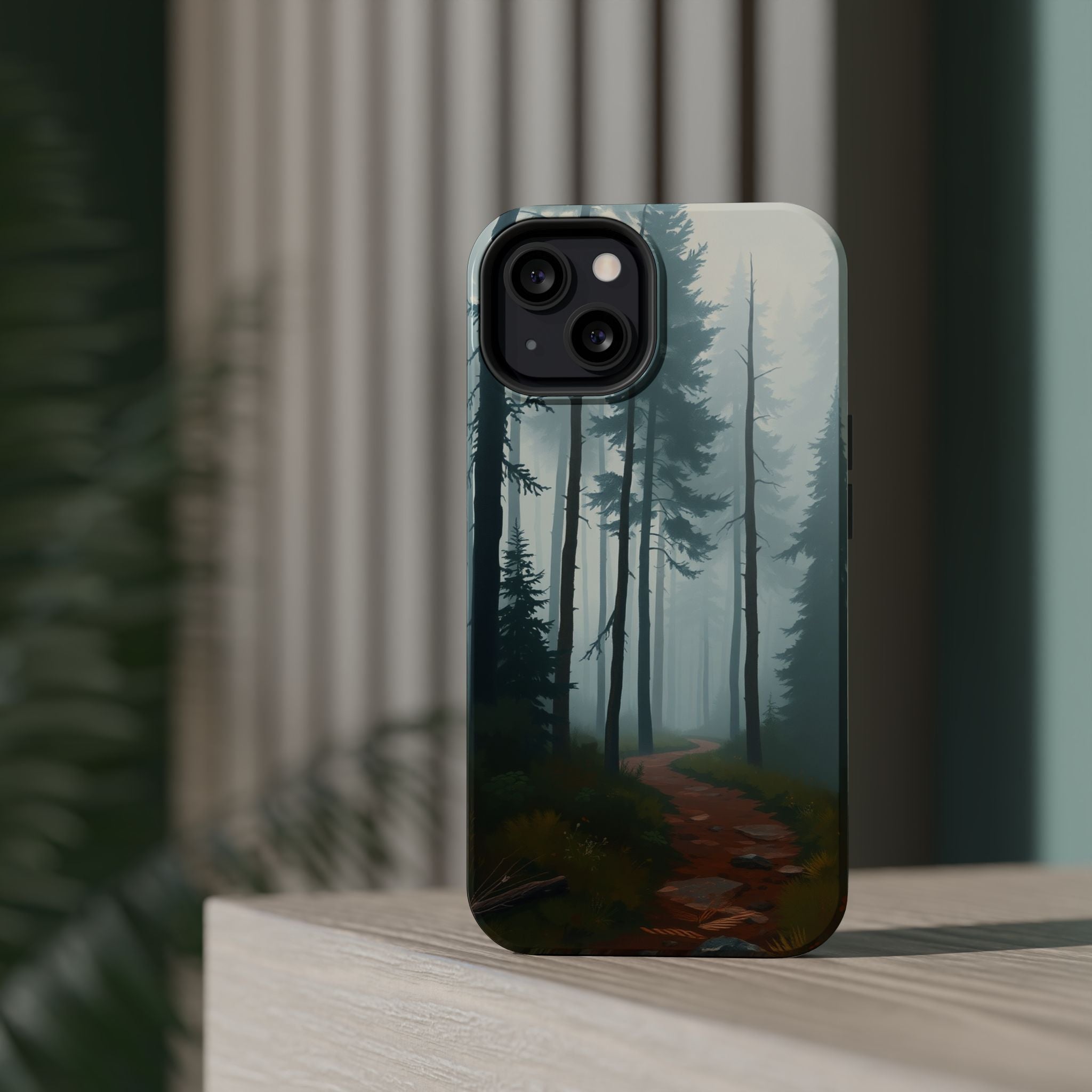 iPhone Serene Misty Forest Path Design Slim Everyday Designer Case · iPhone Case