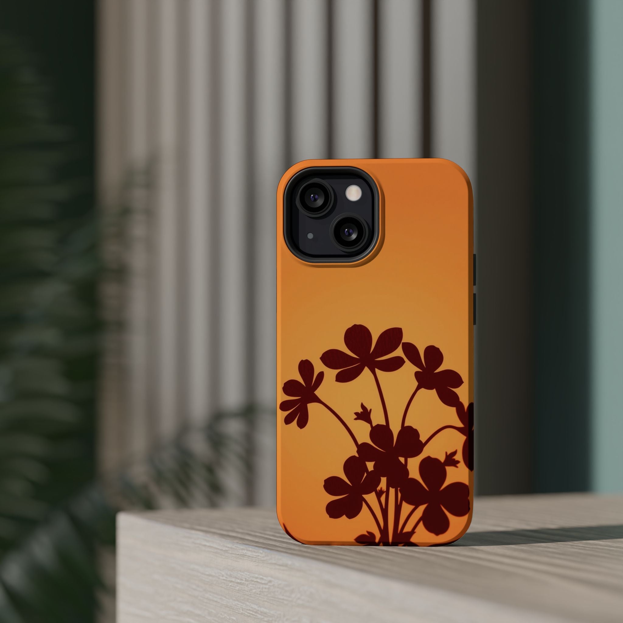 iPhone Floral Silhouette Electric Art Slim Everyday Designer Case · iPhone Case