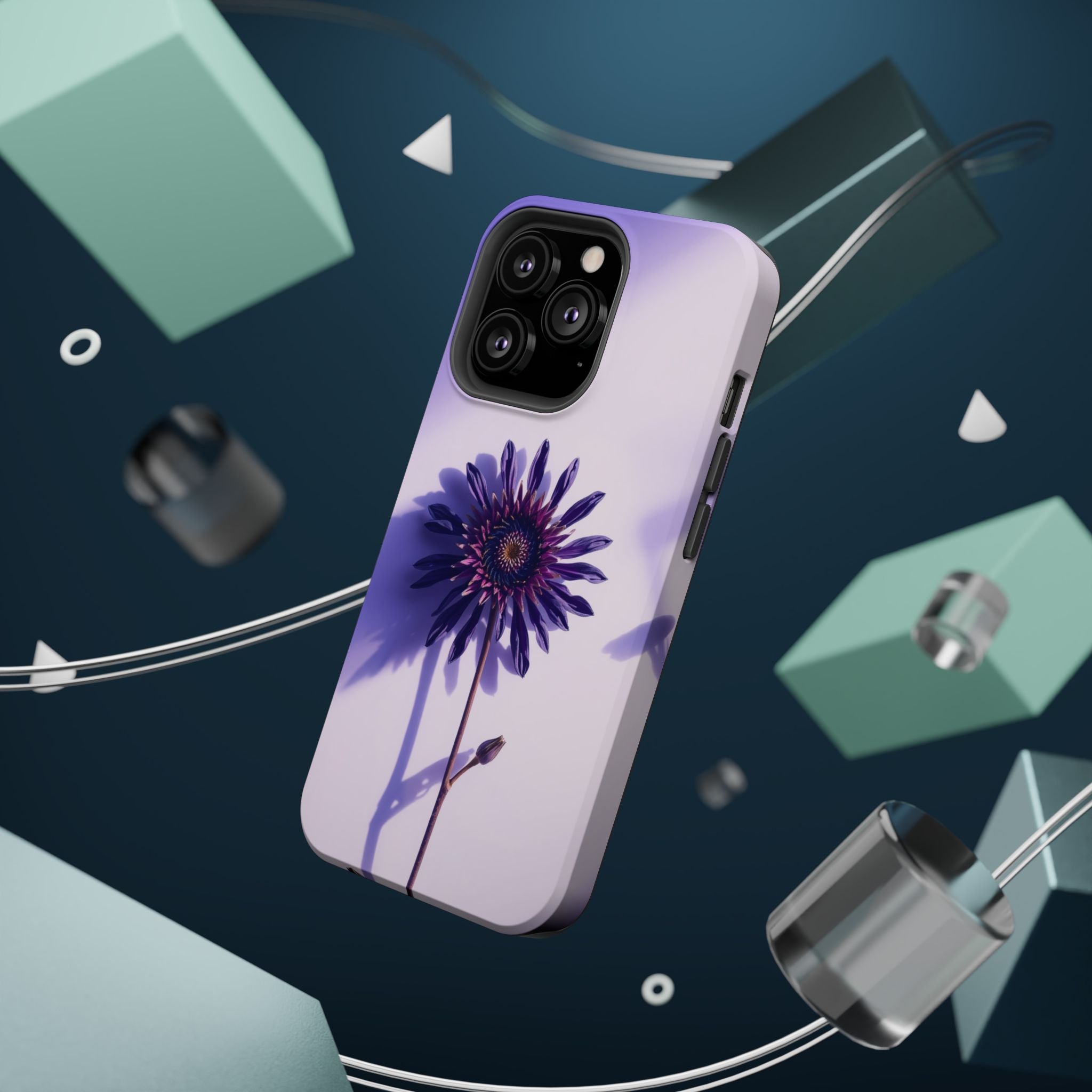 iPhone Indigo And Violet Dried Flower Flat Lay Soft iPhone Finish · iPhone Case