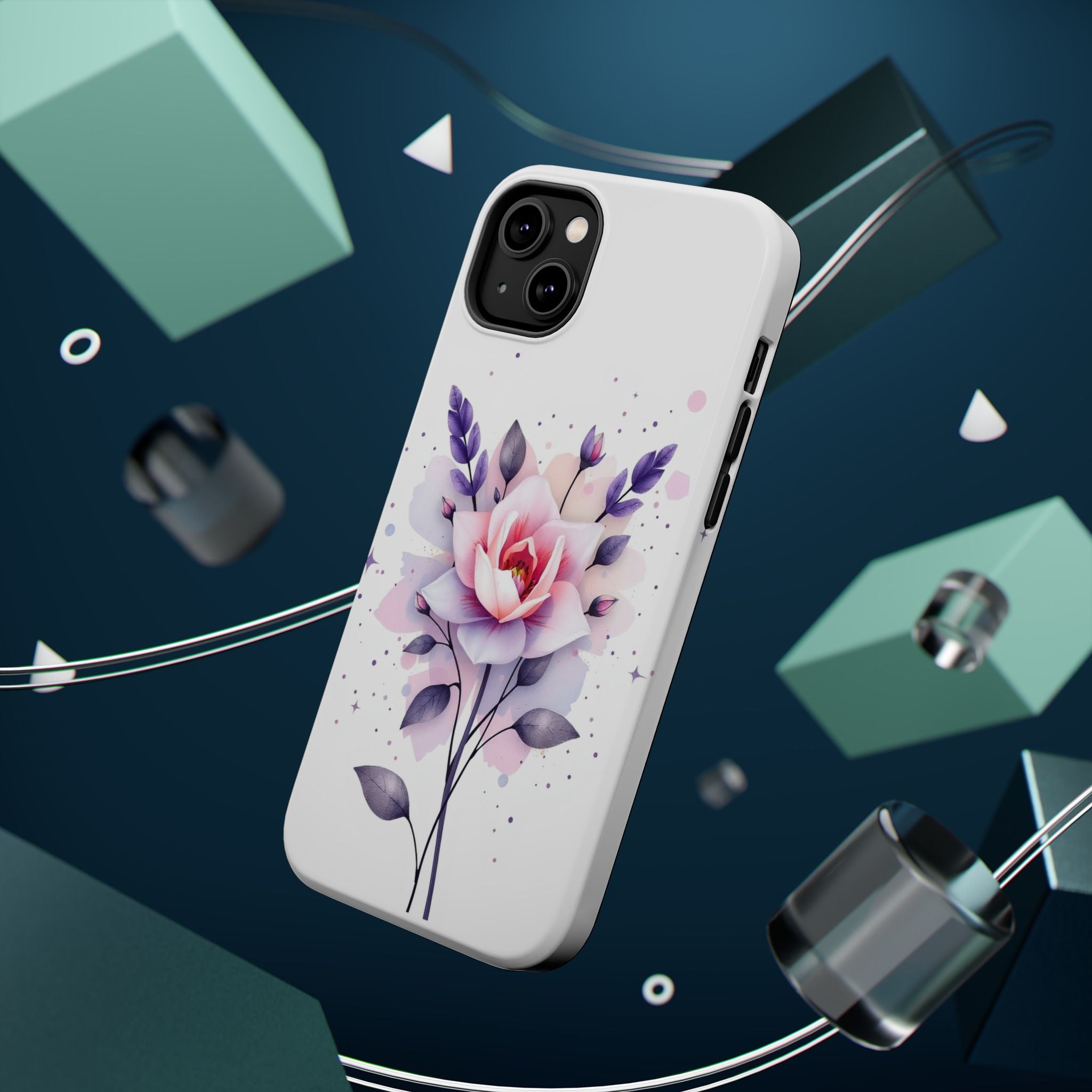 iPhone Lavender And Pearl Floral Watercolor Splash iPhone Artistic · iPhone Case