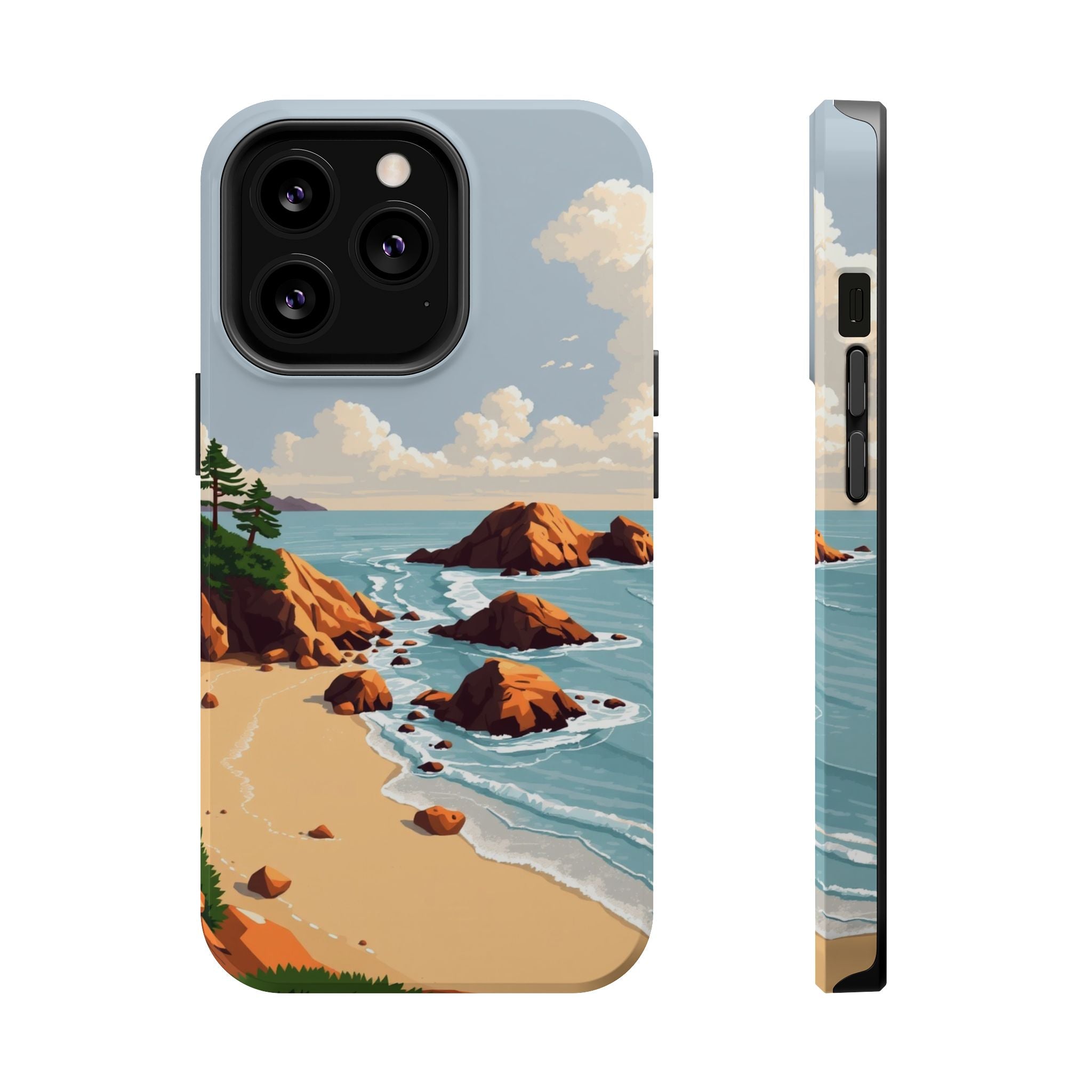 iPhone Mustard And Rust Pebble Beach Slim Everyday Designer Case · iPhone Case