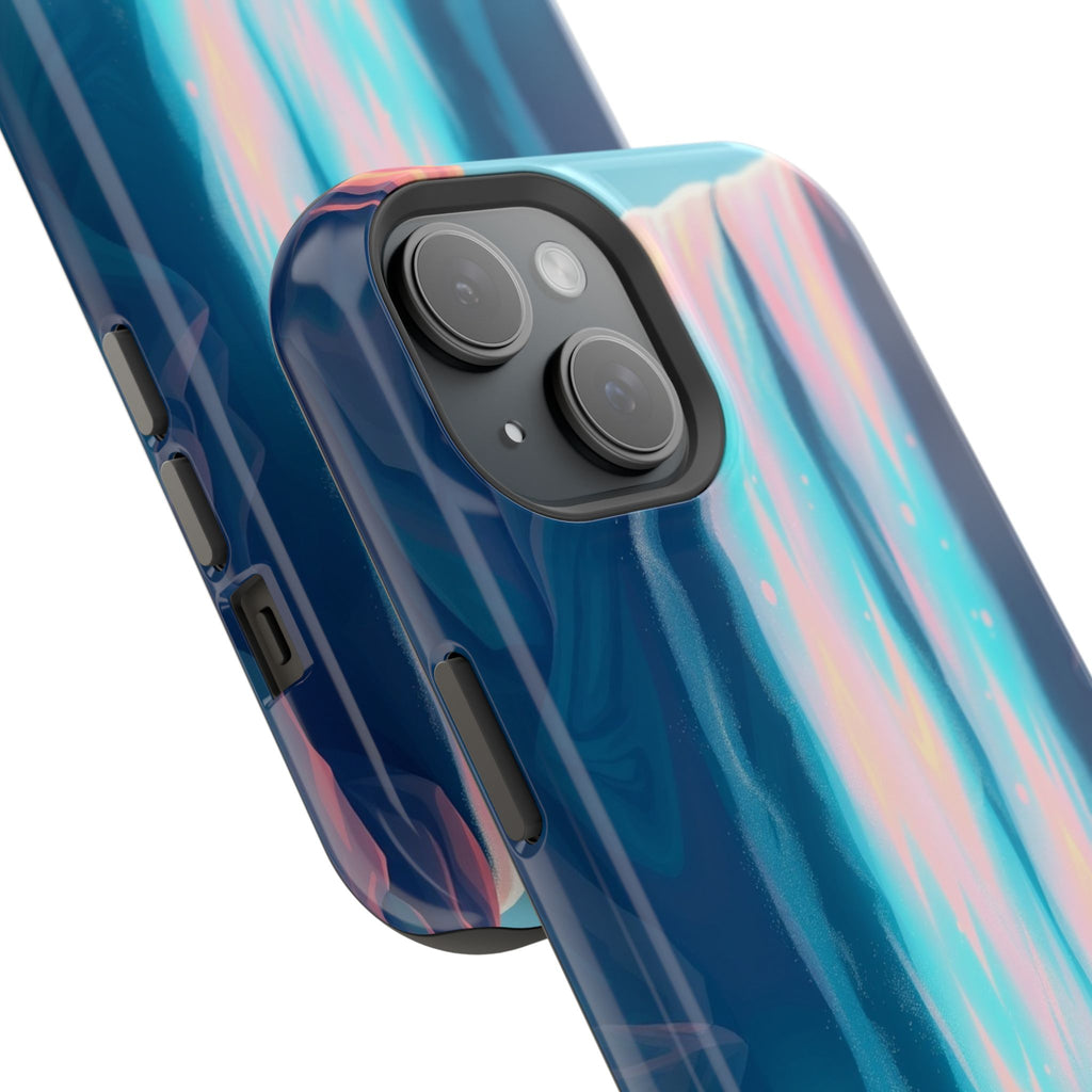 iPhone Teal And Coral Waterfall Mist Slim Everyday Designer Case · iPhone Case