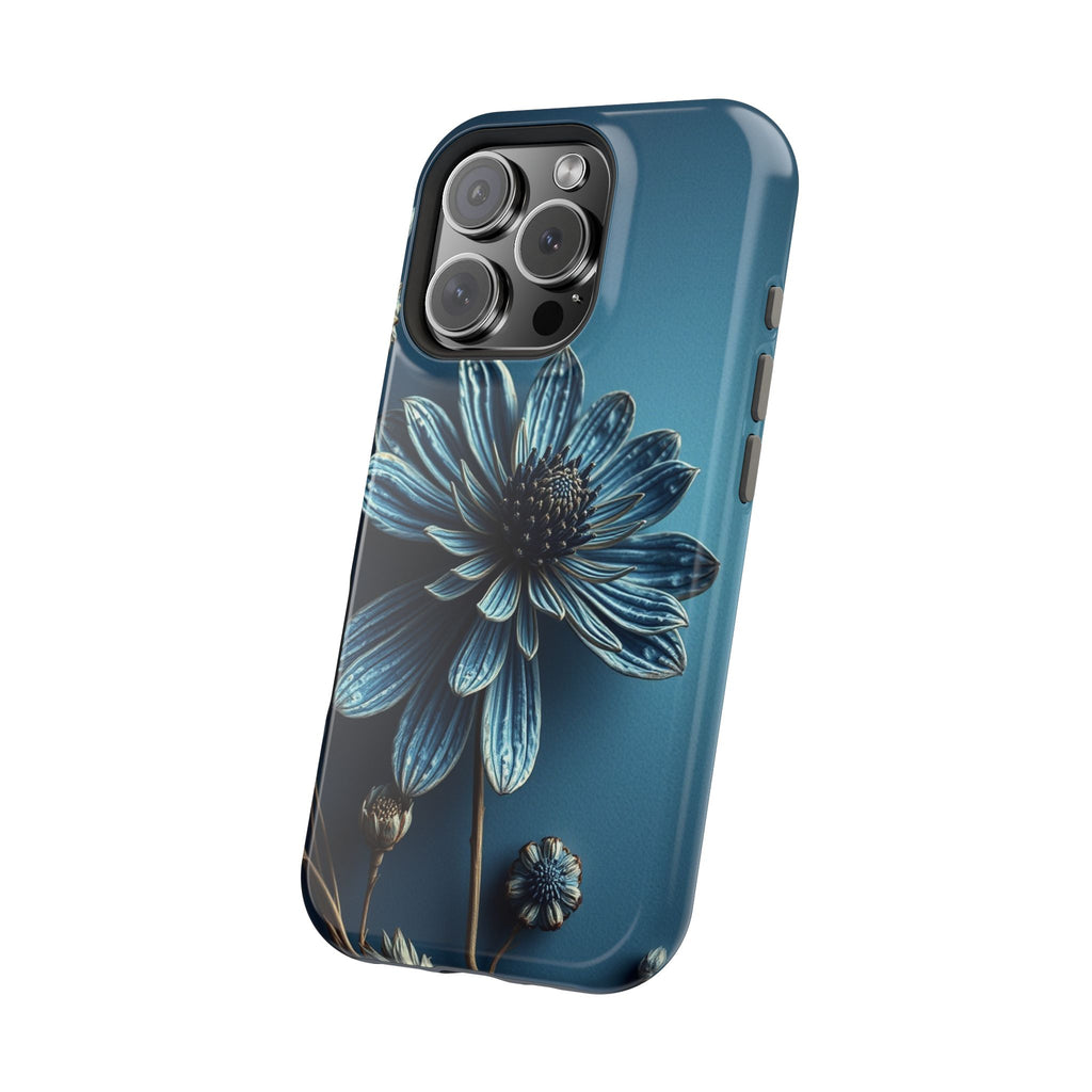 iPhone Midnight Blue And Silver Dried Flower Flat Lay iPhone 15 · iPhone Case