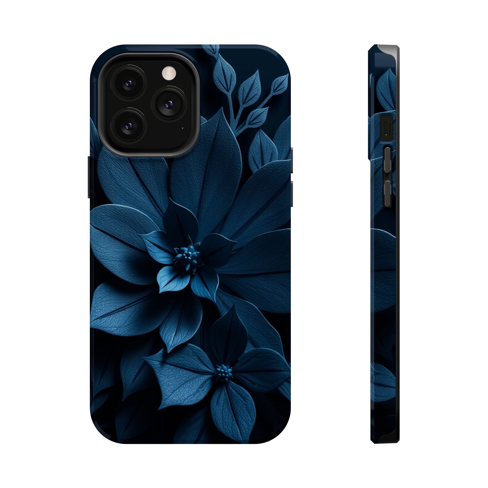 iPhone Midnight Blue And Silver Floral Dark Academia iPhone Slim · iPhone Case