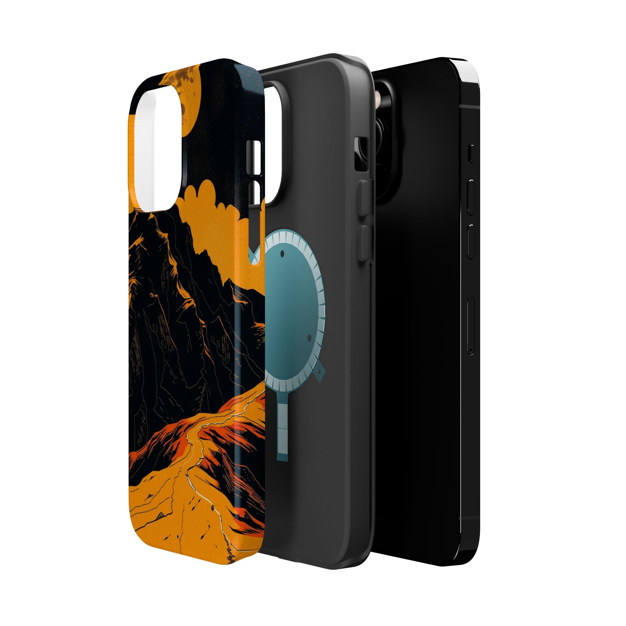 iPhone Mustard And Rust Topographic Lines Slim iPhone Everyday Designer · iPhone
