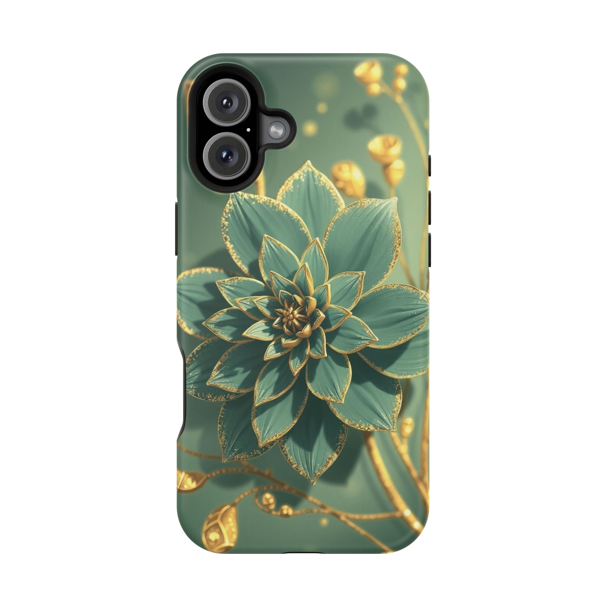 iPhone Floral Gold Foil Pixel Art -Bit Slim Everyday Designer Case · iPhone Case