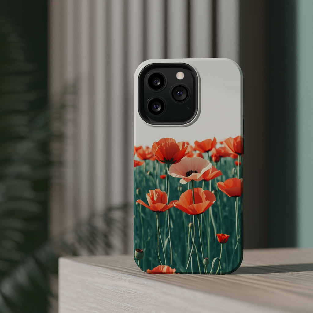 iPhone Mint And Blush Poppy Field 10 Slim Everyday Designer Case · iPhone Case