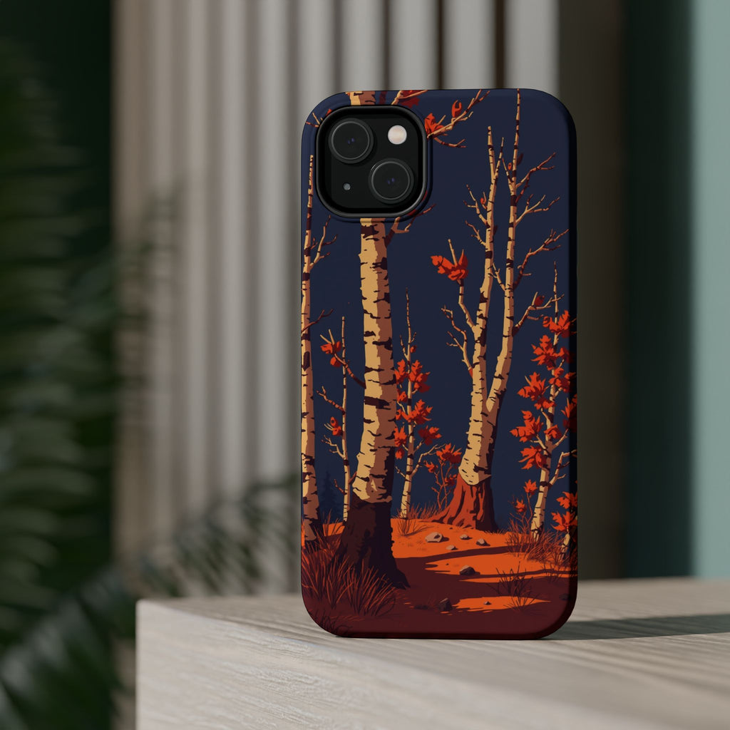 iPhone Birch Grove Pixel Art -Bit Bold Modern Everyday Snap Case · iPhone Case