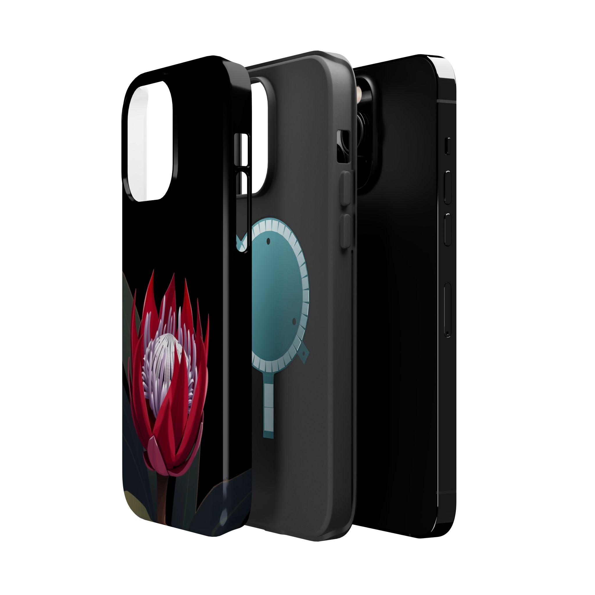 iPhone Black And Crimson Protea Bold Slim Everyday Designer Case · iPhone Case