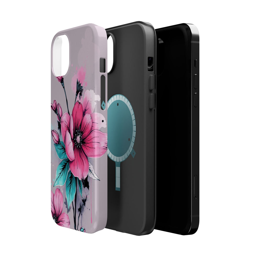 iPhone Mint And Blush Floral Ink Wash Slim Everyday Designer Case · iPhone Case