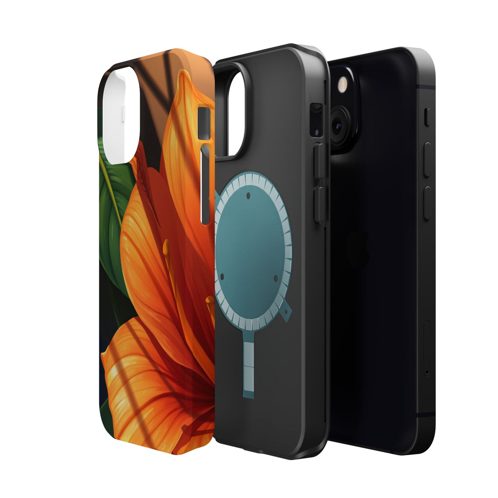 iPhone Sunset Amber And Peach Jungle Floral Slim iPhone Everyday · iPhone Case