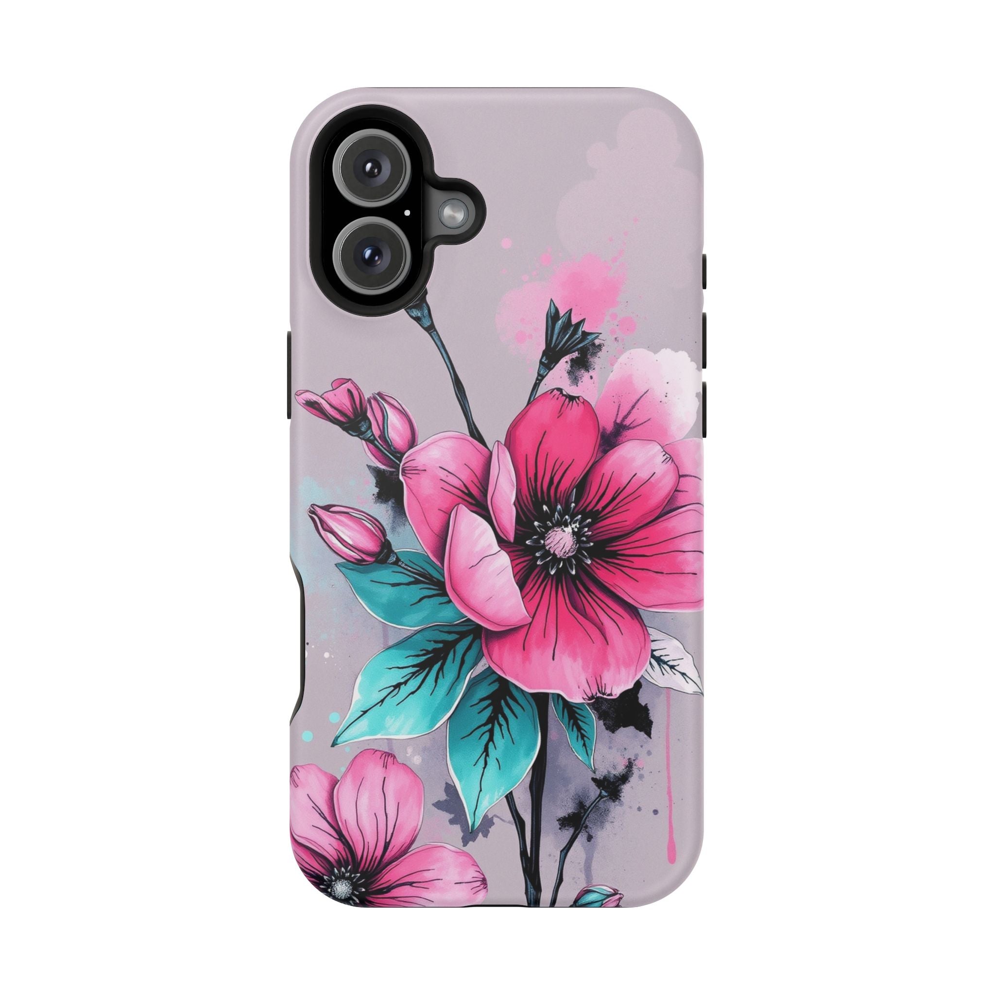 iPhone Mint And Blush Floral Ink Wash Slim Everyday Designer Case · iPhone Case