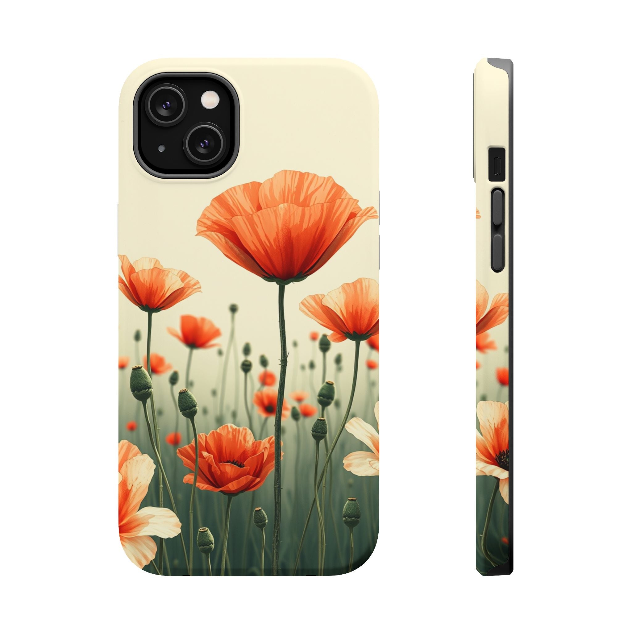 iPhone Sage And Ivory Poppy Field Bold Modern Everyday Snap Case · iPhone Case