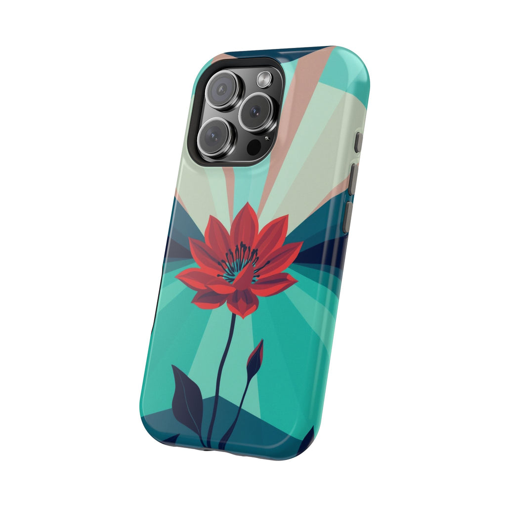 iPhone Teal And Coral Night Bloomer Slim Everyday Designer Case · iPhone Case
