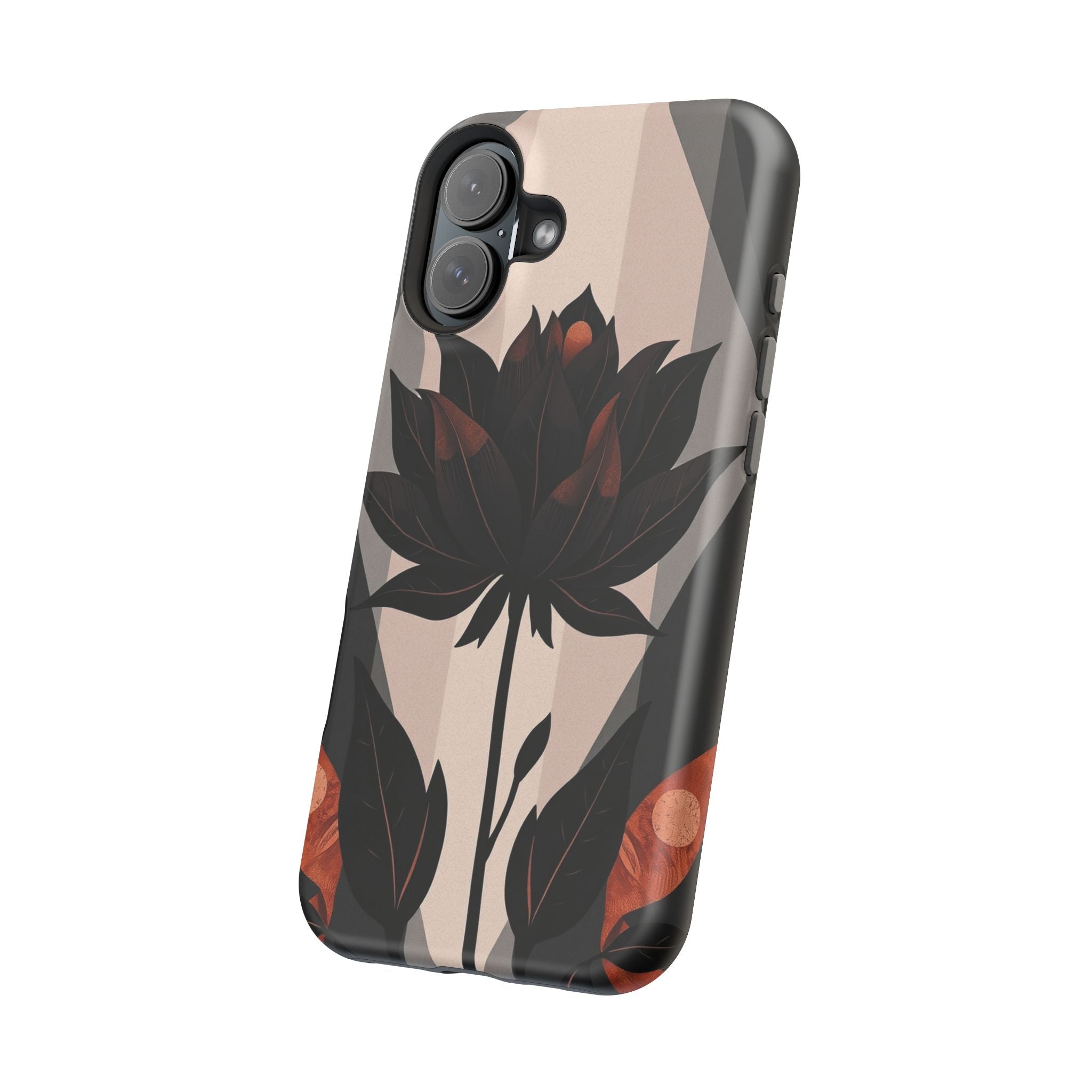 iPhone Charcoal And Copper Floral Silhouette Slim iPhone Everyday · iPhone Case
