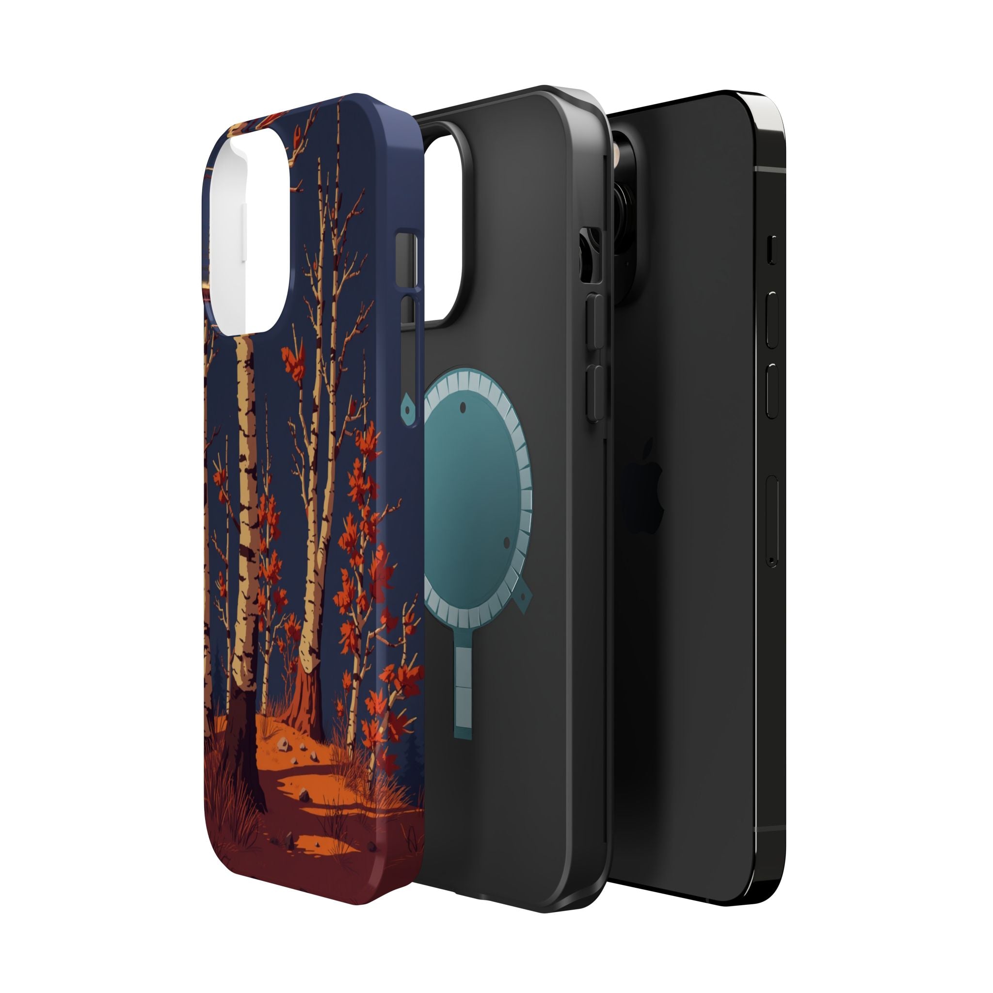 iPhone Birch Grove Pixel Art -Bit Bold Modern Everyday Snap Case · iPhone Case