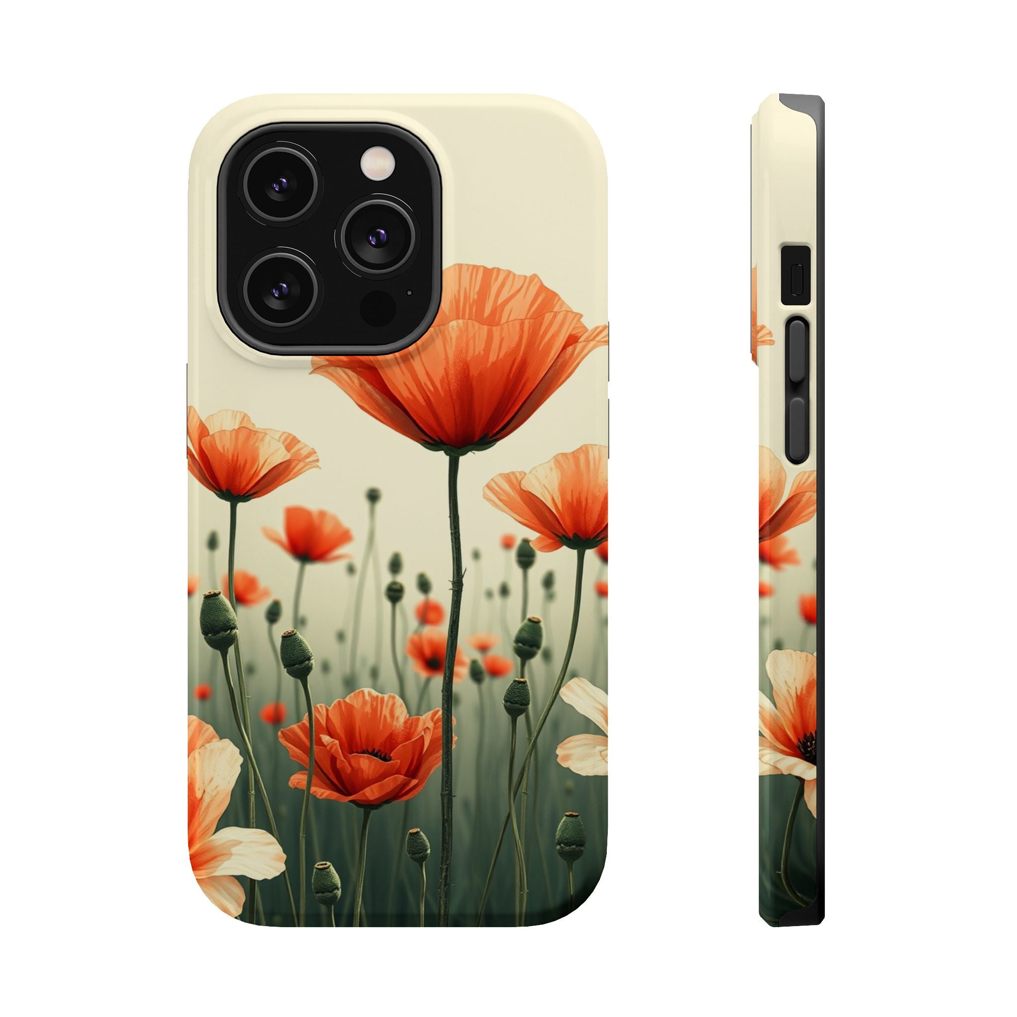 iPhone Sage And Ivory Poppy Field Bold Modern Everyday Snap Case · iPhone Case