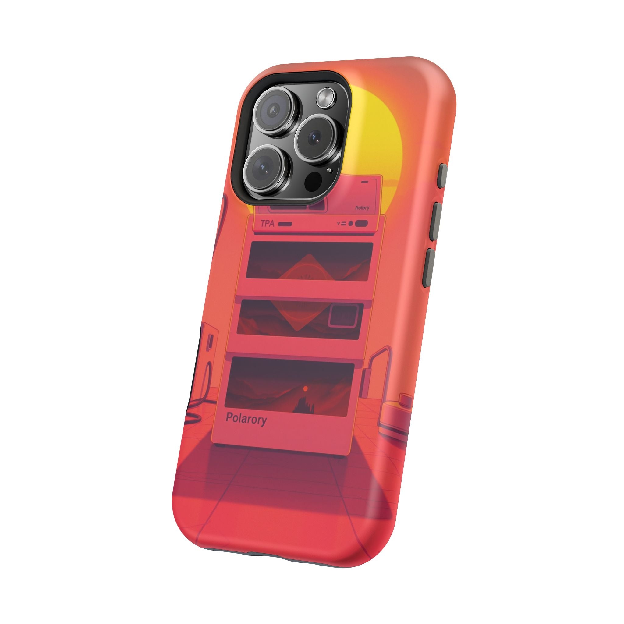 iPhone Polaroid Stack Memory Neon Cyberpunk Slim Everyday Designer Case · iPhone