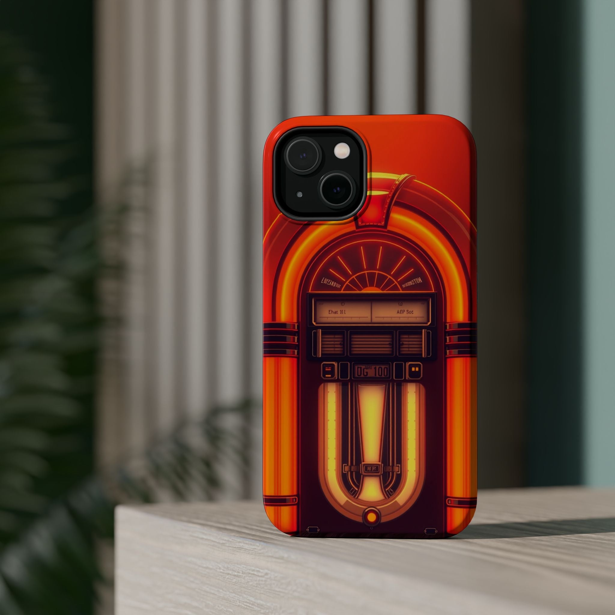 iPhone Jukebox Glow Neon Cyberpunk Bold Modern Everyday Snap Case · iPhone Case