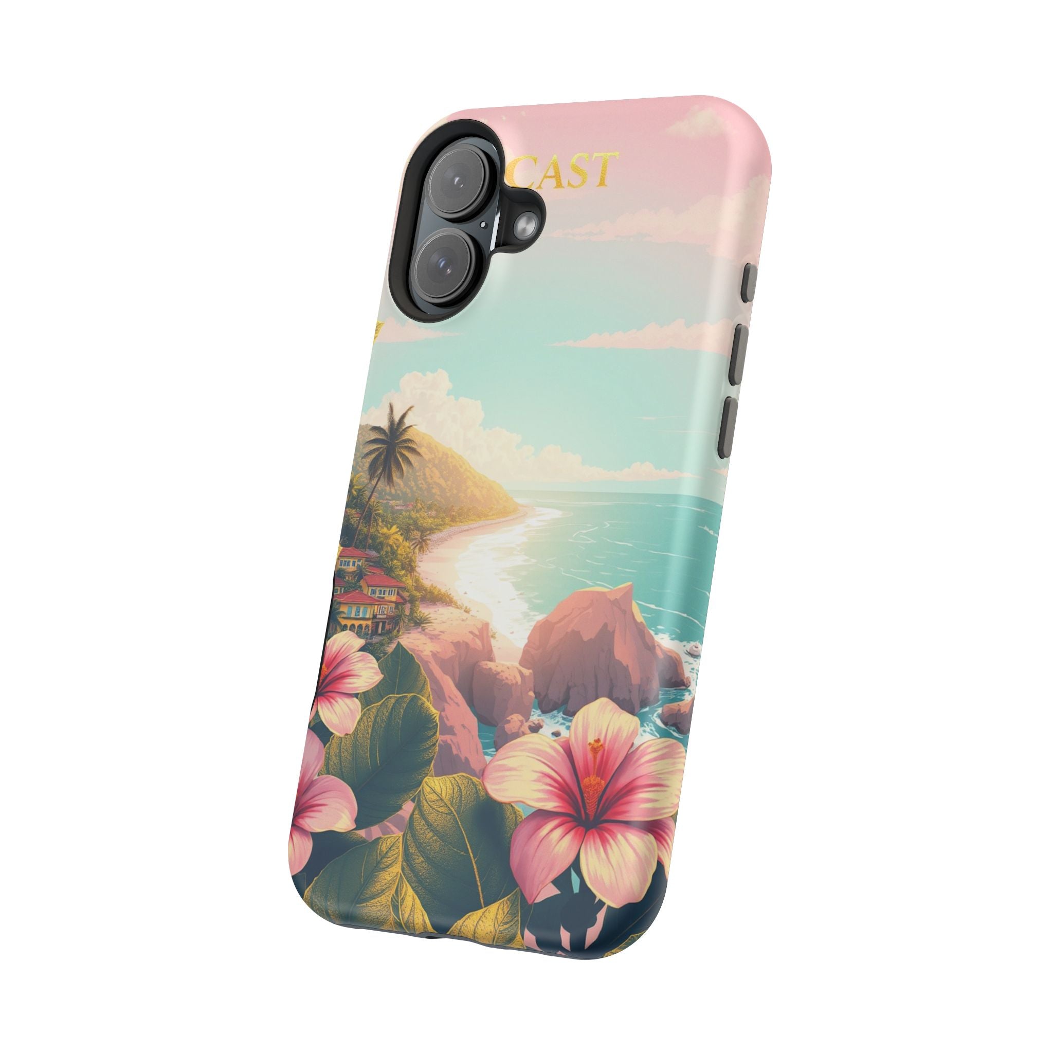 iPhone Mint And Blush Hibiscus Coast Slim Everyday iPhone 14 Designer · iPhone C